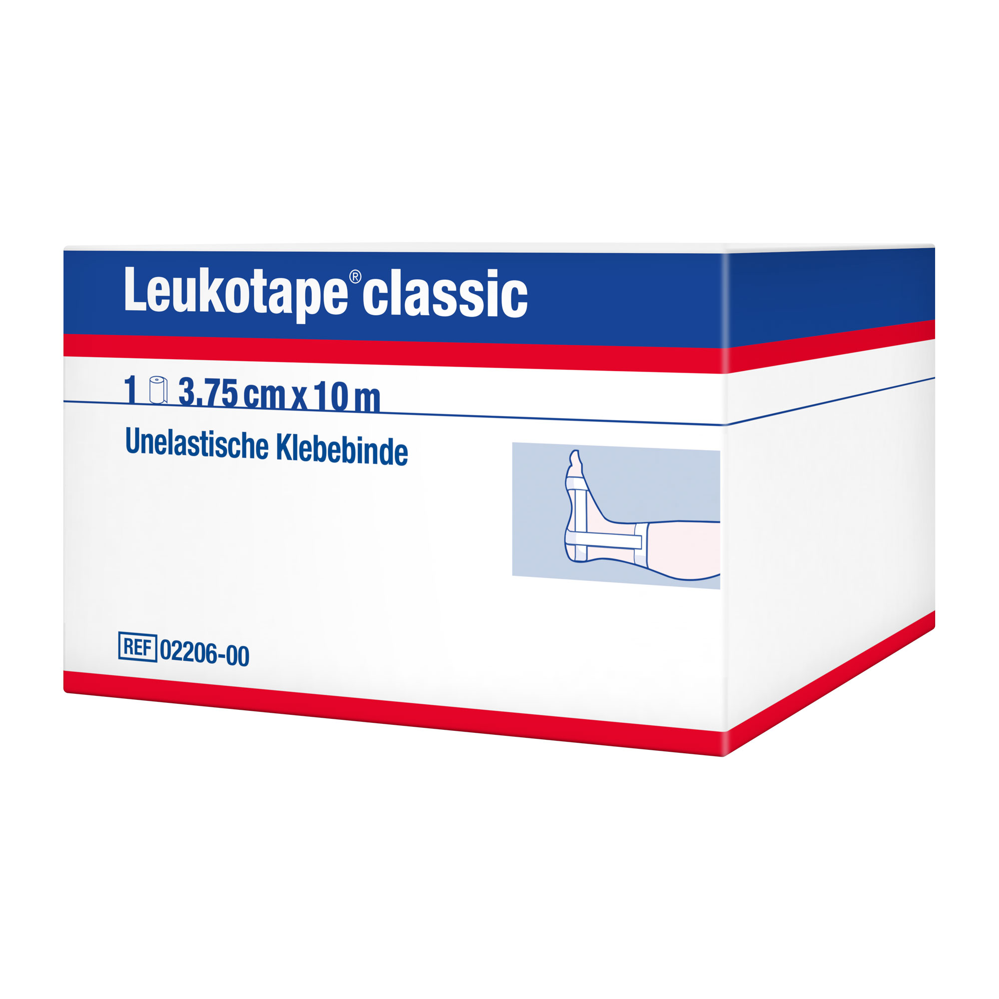 Leukotape classic 10,0 m x 3,75 cm, weiß.