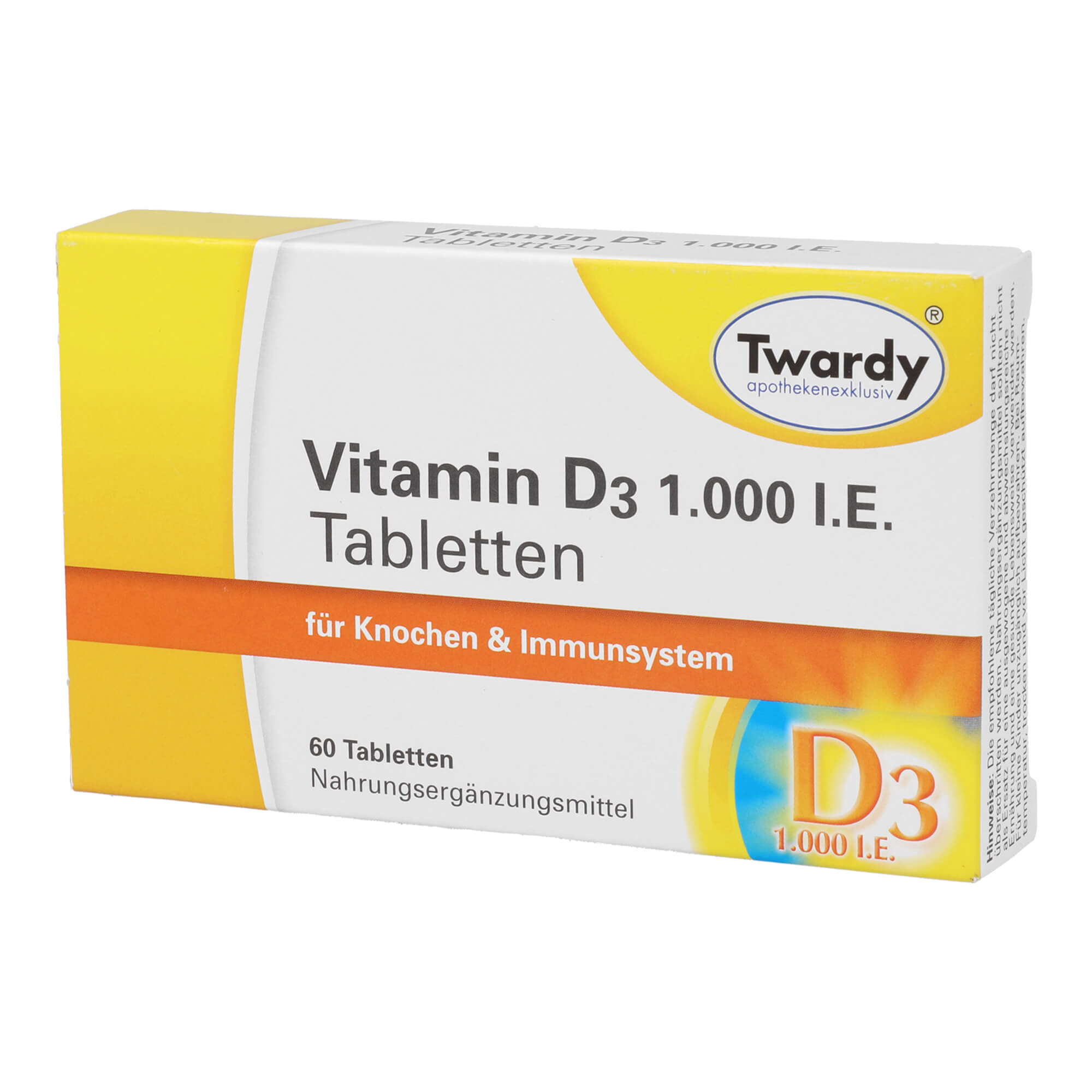 Nahrungsergänzungsmittel mit Vitamin D3.