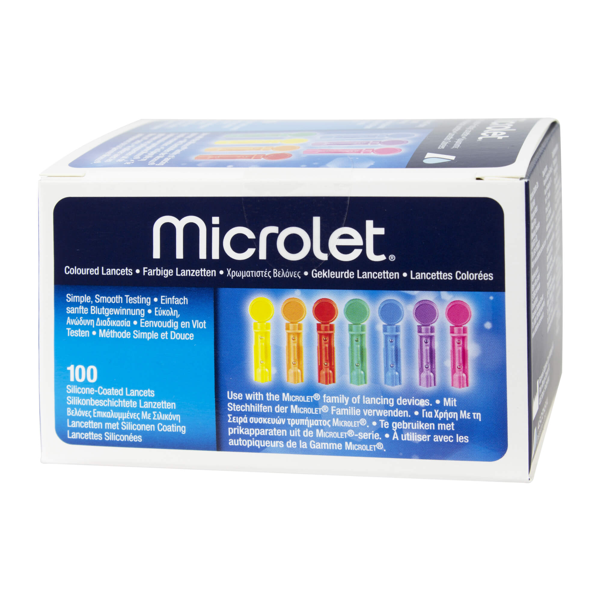 Lanzetten für die  Microlet® next Stechhilfe zur sanften Blutgewinnung für die Blutzuckermessung.