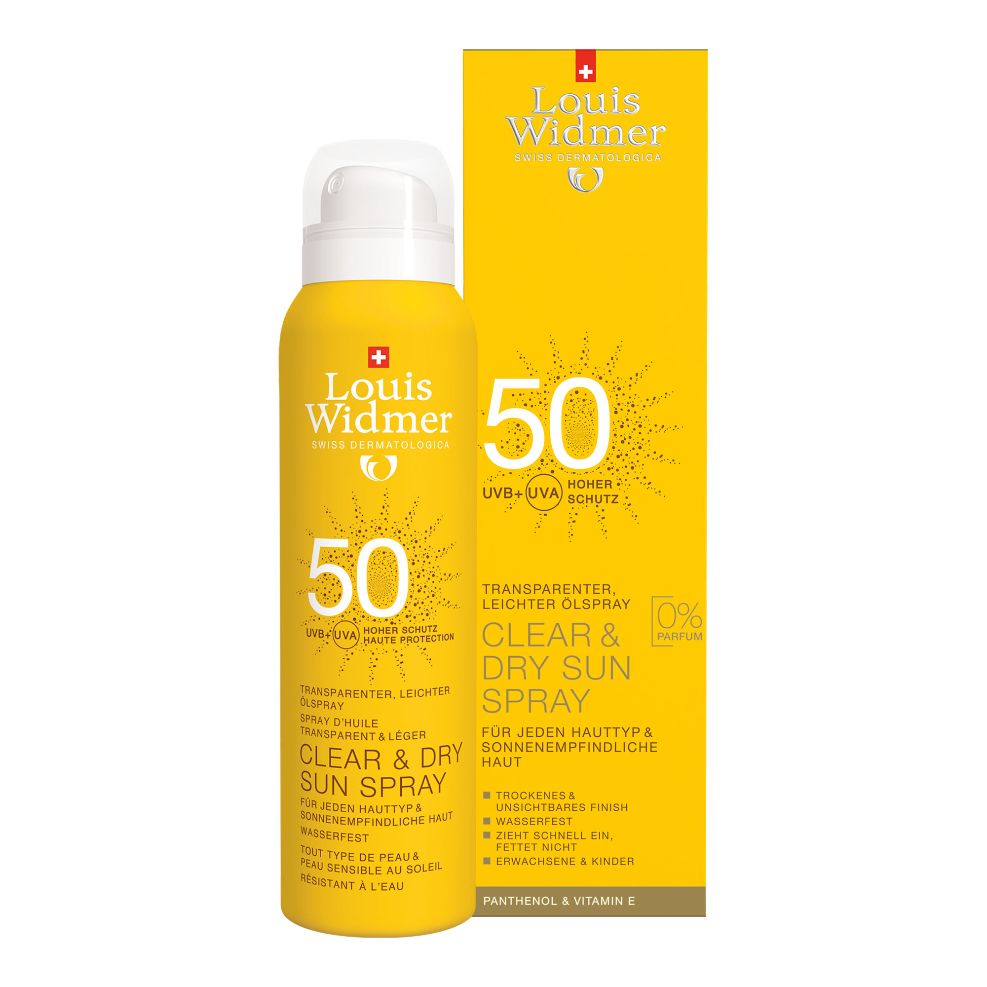 Zuverlässiger, wasserfester Sonnenschutz mit hochwirksamen UVA-/UVB-Filtern. Ideal für empfindliche Haut, zieht schnell ein, ohne Rückstände oder fettiges Gefühl.
