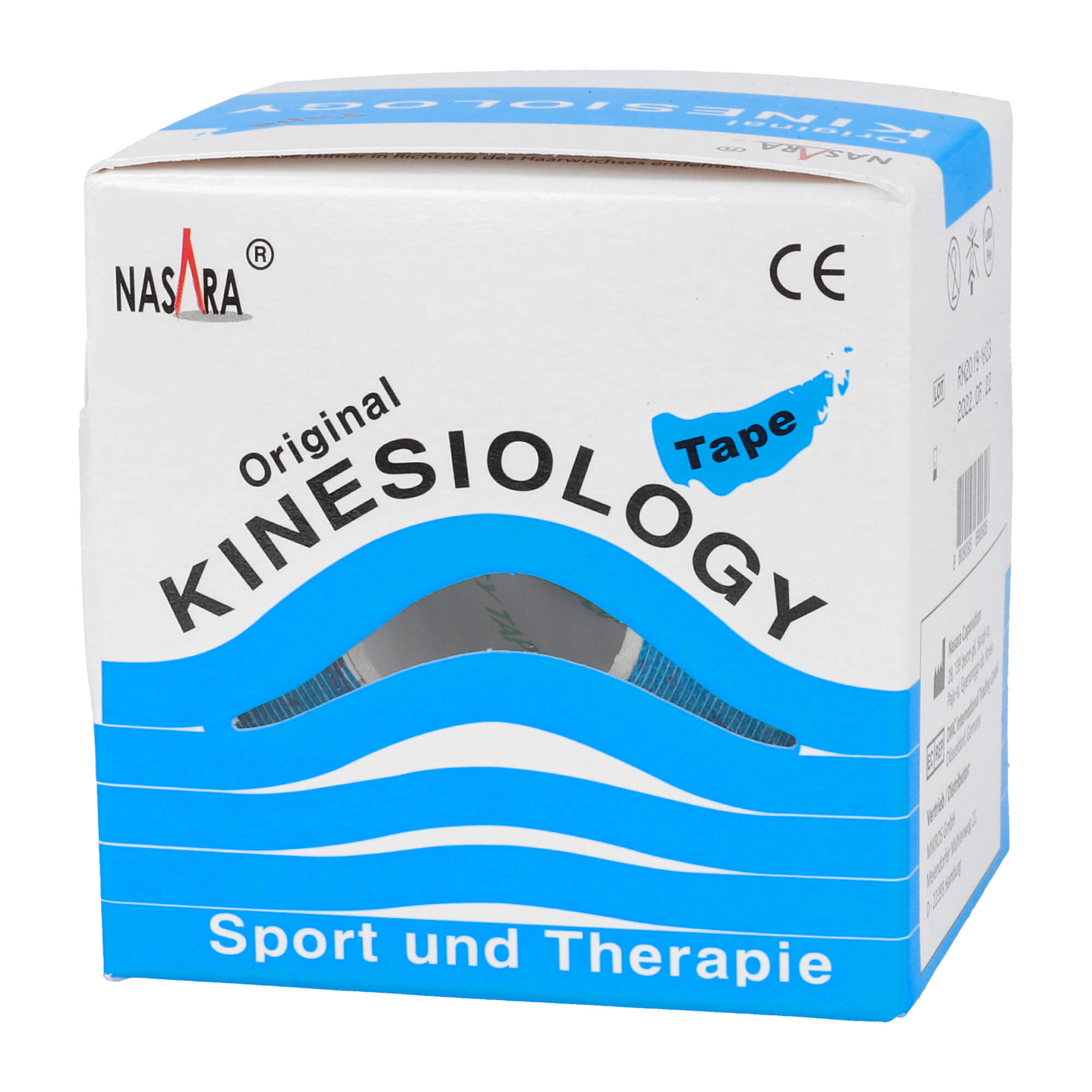 Kinesiology Tape für Sport und Therapie. Farbe: blau.