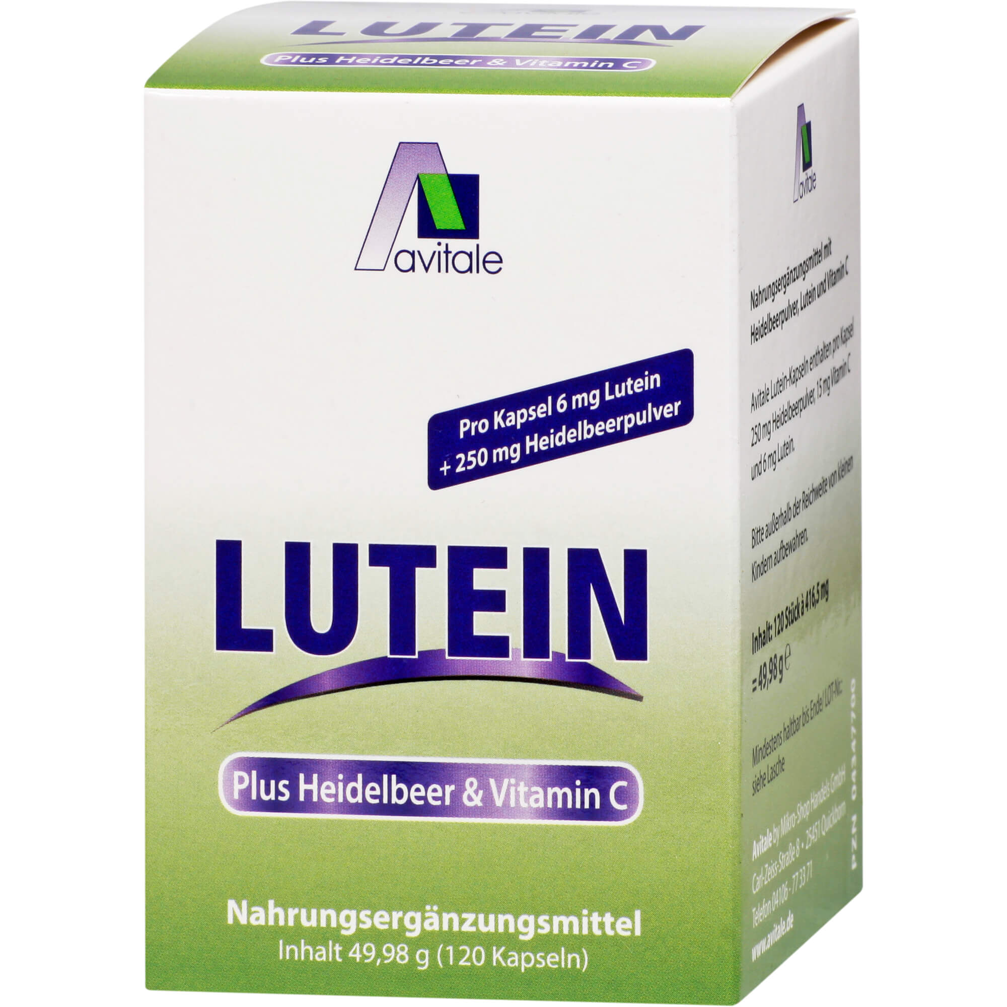 Lutein Kapseln 6 mg plus Heidelbeer.