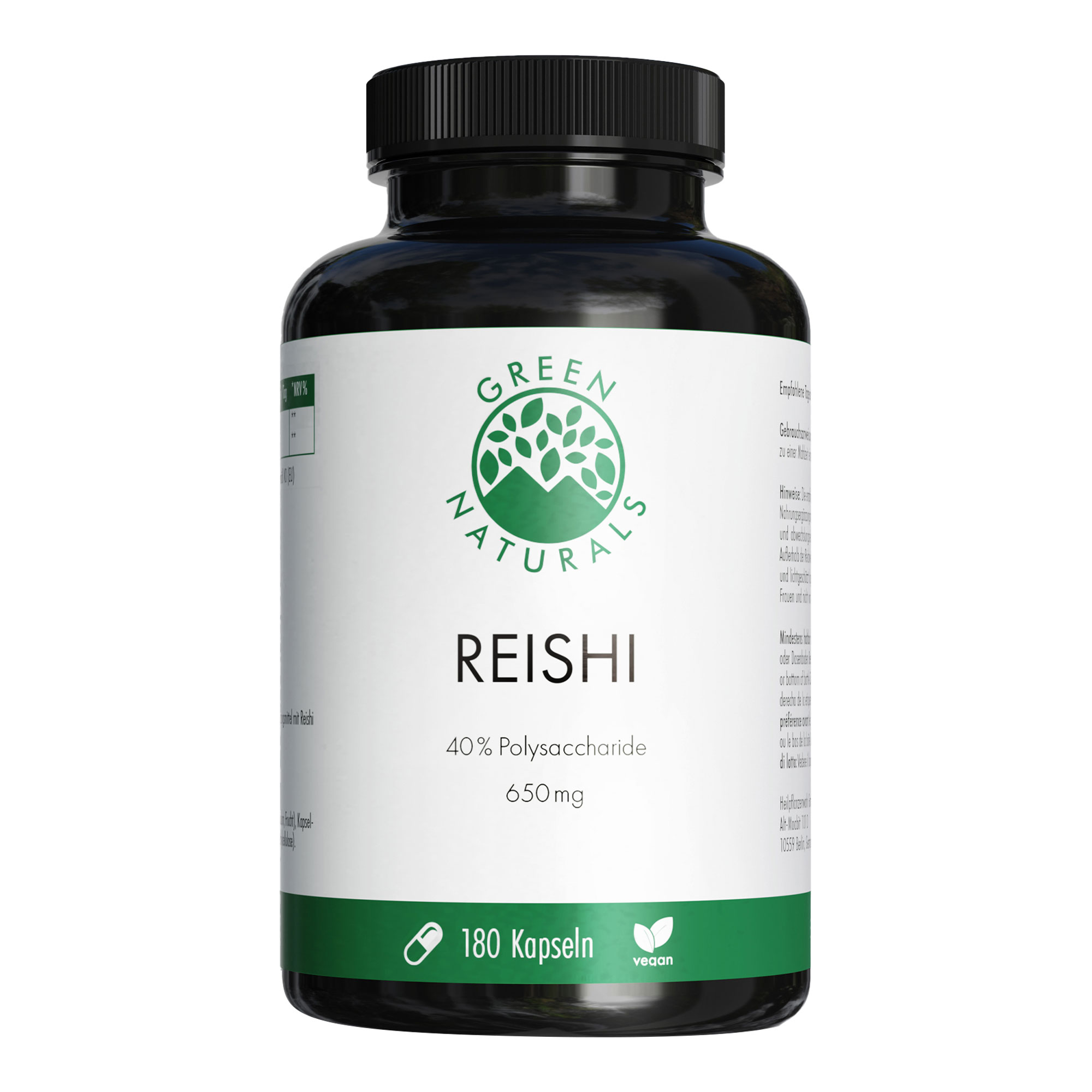 Nahrungsergänzungsmittel mit hochdosiertem Reishi-Extrakt. 3-Monatsvorrat.