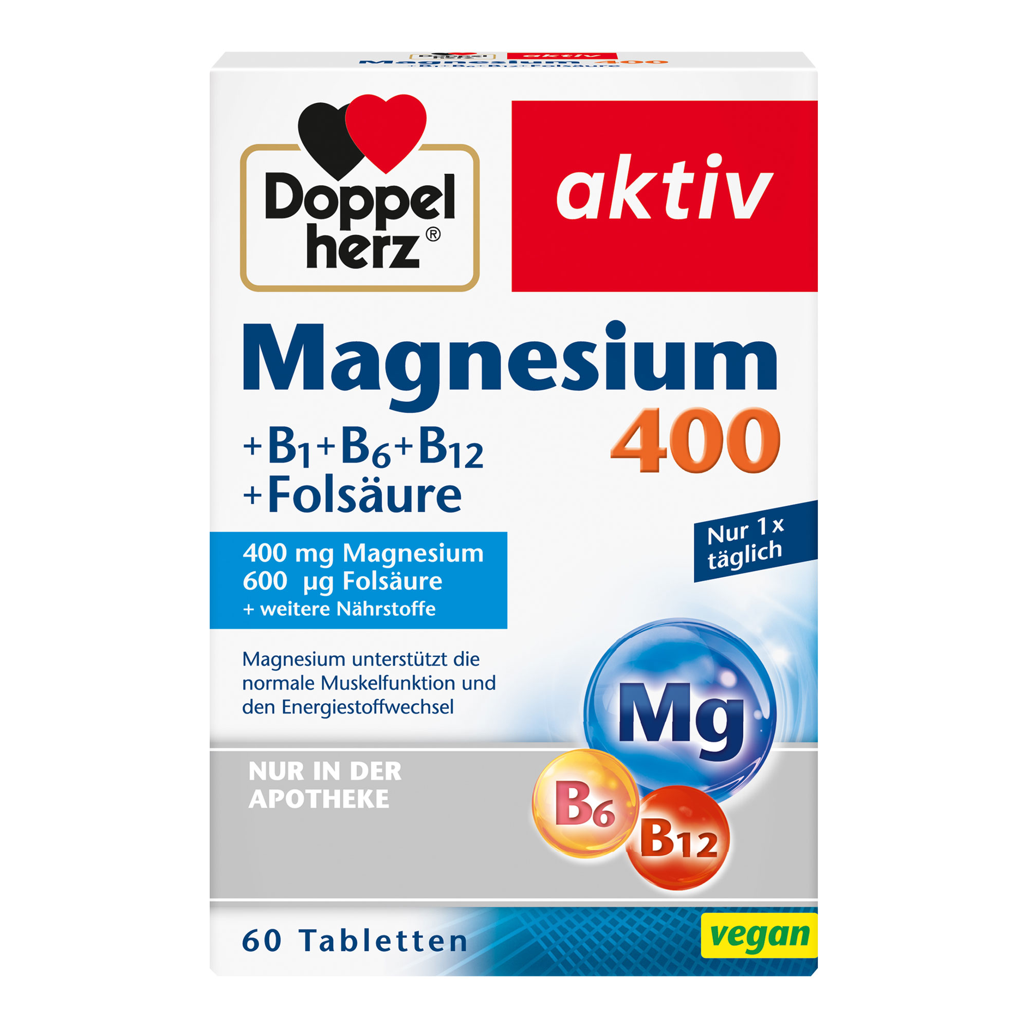 Nahrungsergänzungsmittel mit Magnesium und B-Vitaminen.