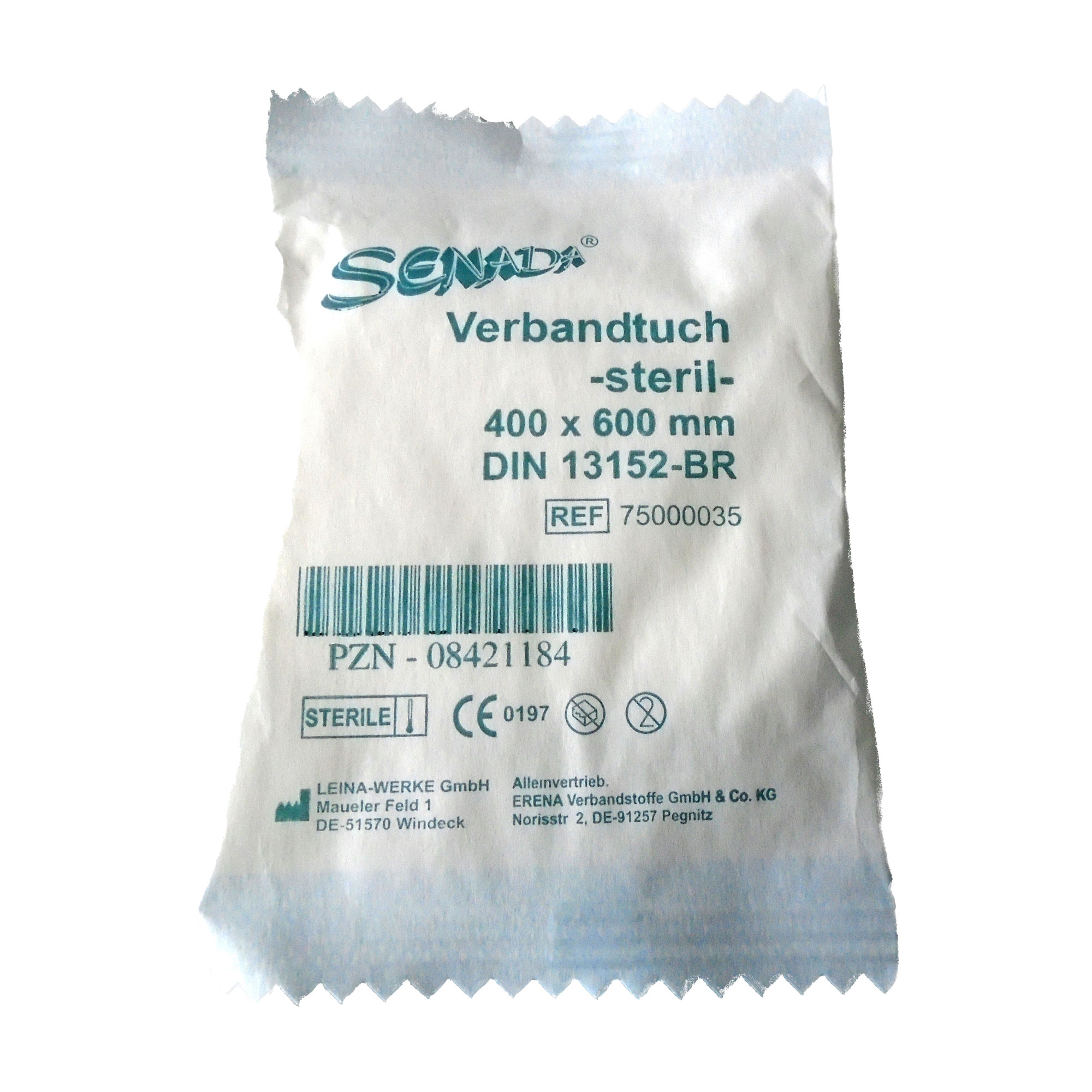 Für sterile Verbandtücher, die insbesondere im Erste- Hilfe- Bereich verwendet werden.
