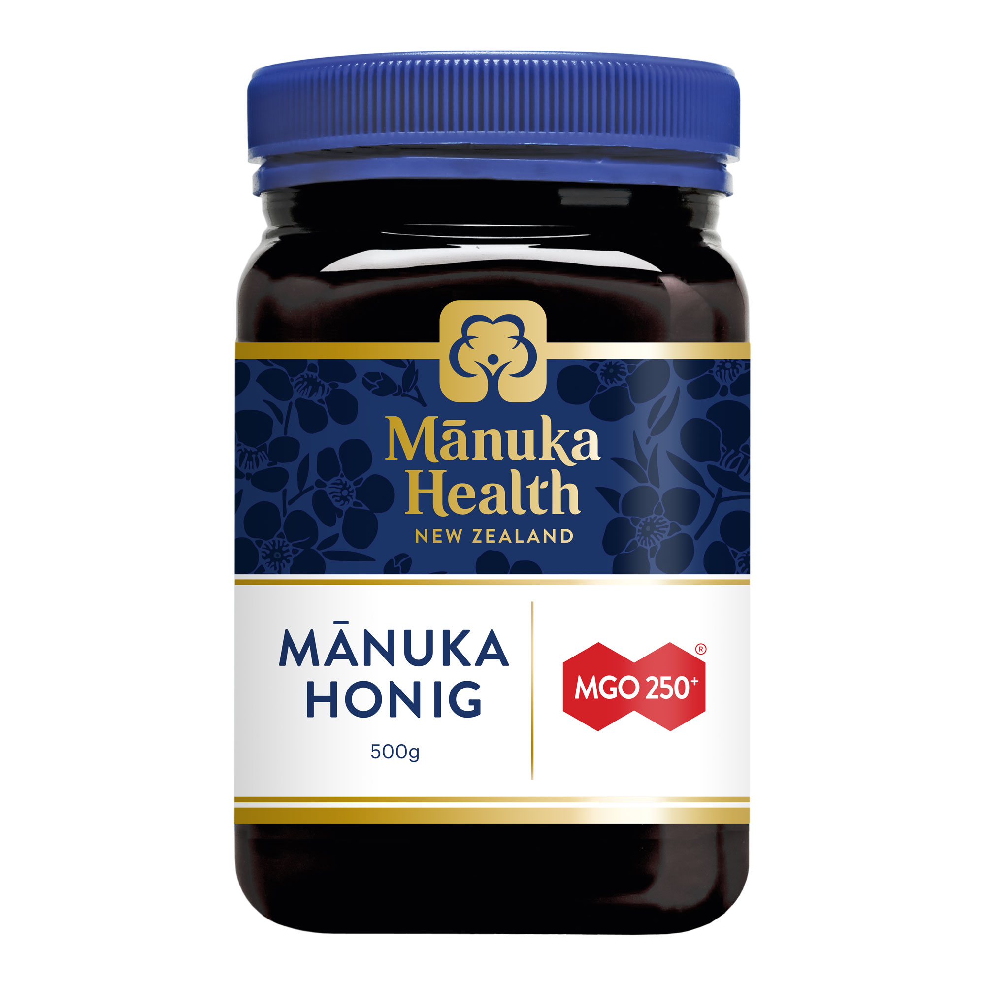 Manuka Honig zur Stärkung des allgemeinen Wohlbefindens. Mit Gehalt von mindestens 250 mg MGO.