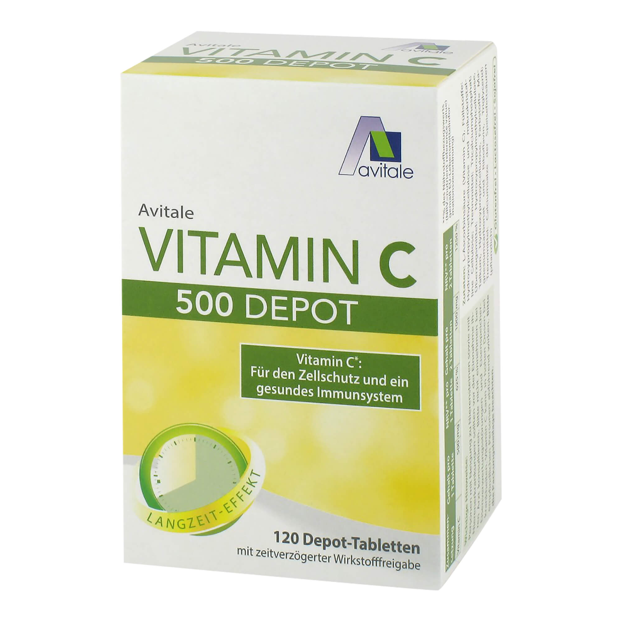Nahrungsergänzungsmittel mit 500 mg Vitamin C.