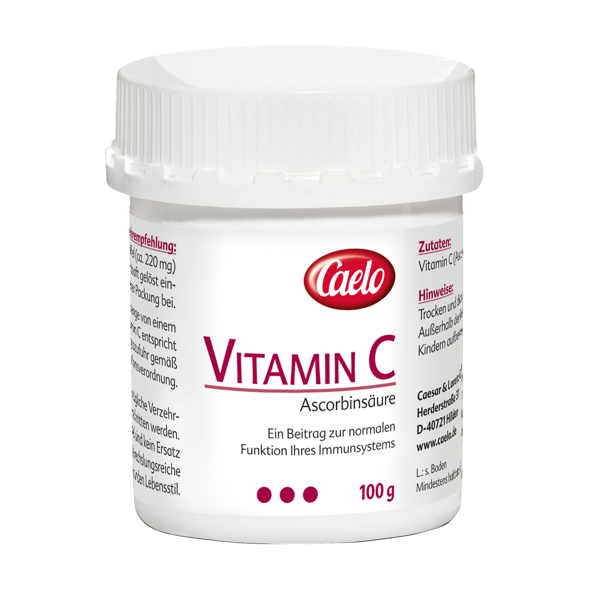 Nahrungsergänzungsmittel mit Vitamin C.