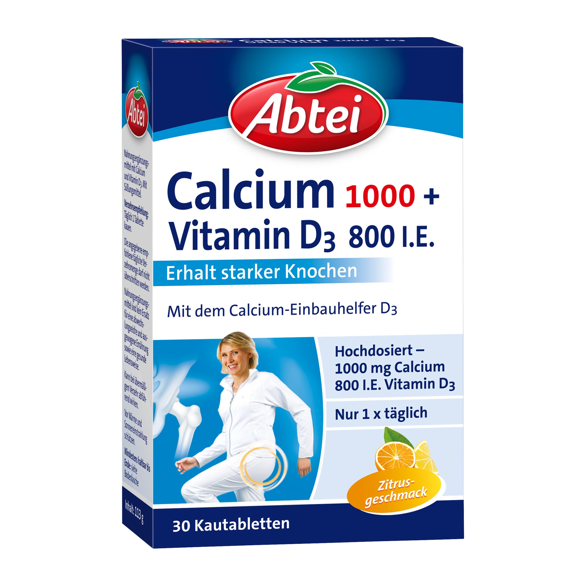 Nahrungsergänzungsmittel mit Calcium und Vitamin D3.