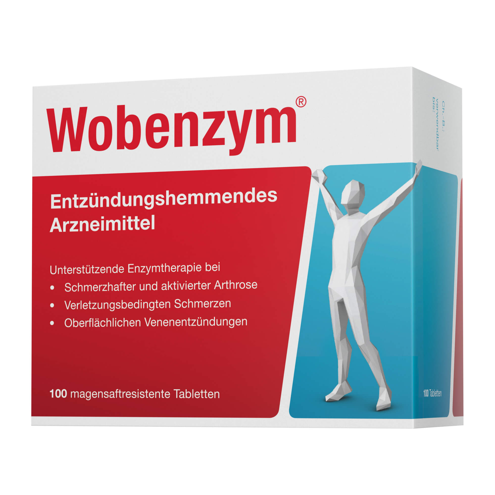 Entzündungshemmendes Arzneimittel zur unterstützenden Enzymtherapie bei Arthrose, Verletzungen und Entzündungen.
