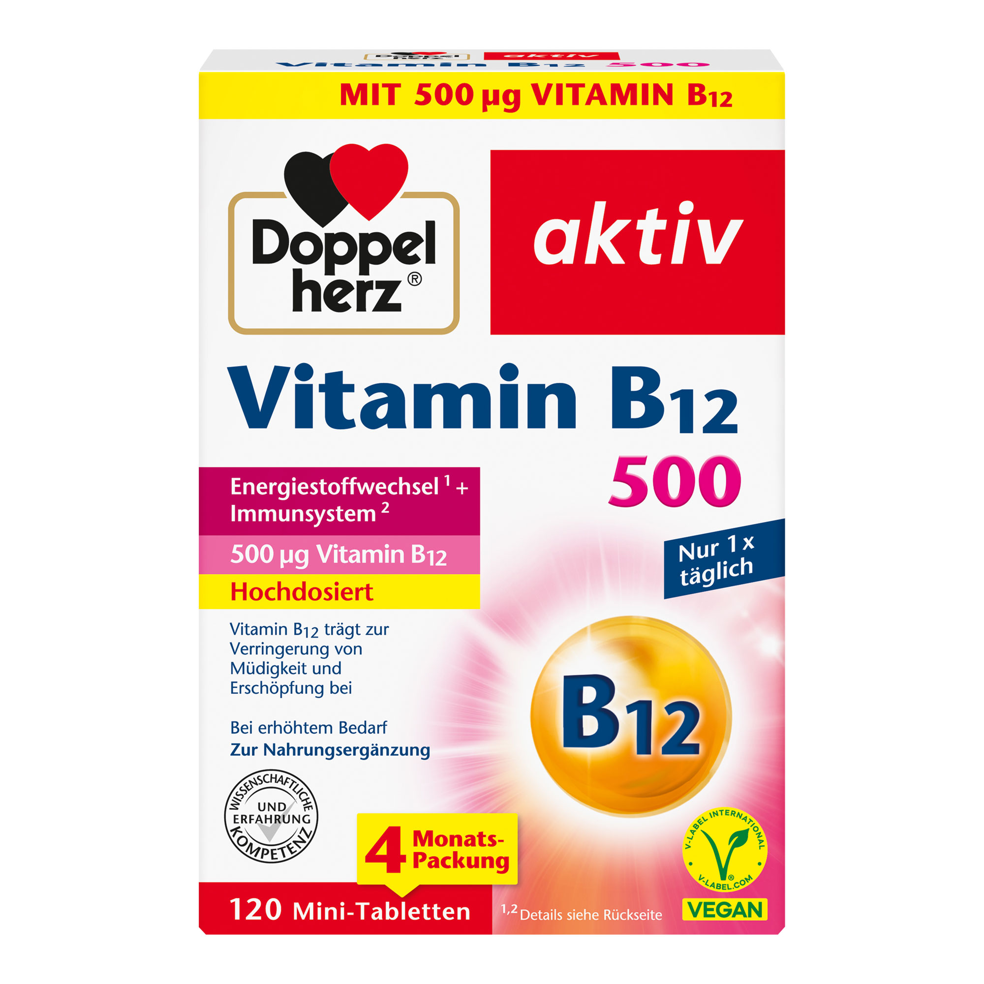 Nahrungsergänzungsmittel mit hochdosiertem Vitamin B12.