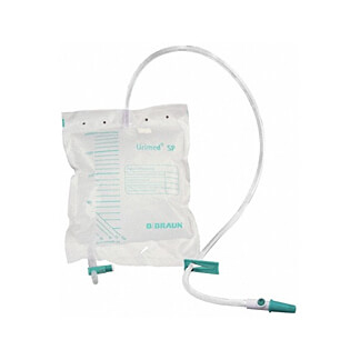 Steriler 2 Liter Urinbeutel inkl. nadelfreier Probeentnahmestelle und integriertem Belüftungsfilter.