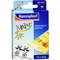 Hansaplast Junior Pflaster. Wasserabweisendes Folienpflaster, ideal für Kinder.  1mx6cm