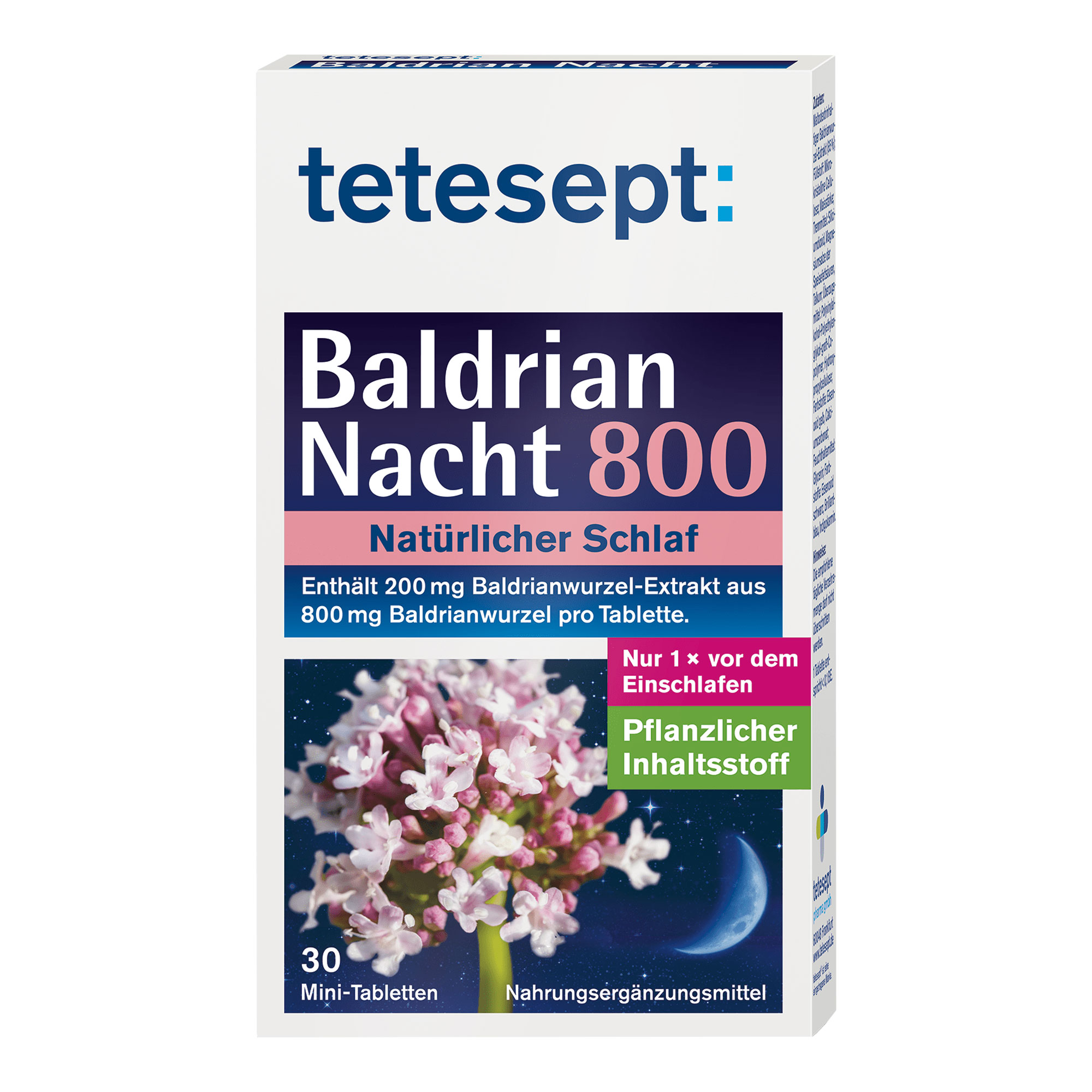 Nahrungsergänzungsmittel mit Baldrianwurzel-Extrakt in praktischer Mini-Tablette.