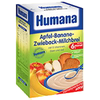 Humana Apfel, Banene, Zwieback Milchbrei
