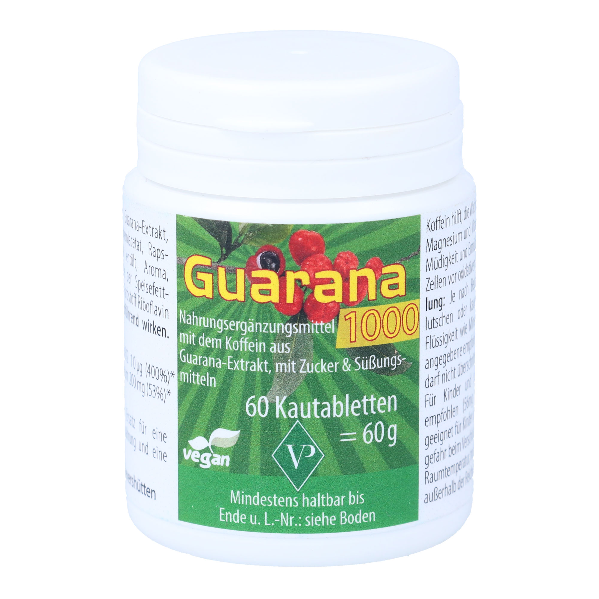 Nahrungsergänzungsmittel mit Guarana-Extrakt.