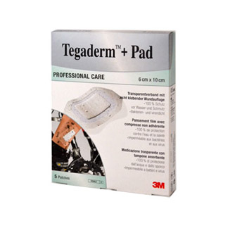 3M Tegaderm + Pad Professional Care Transparentverband mit nichtklebender Wundauflage, 6 cm x 10 cm, 3584 W.