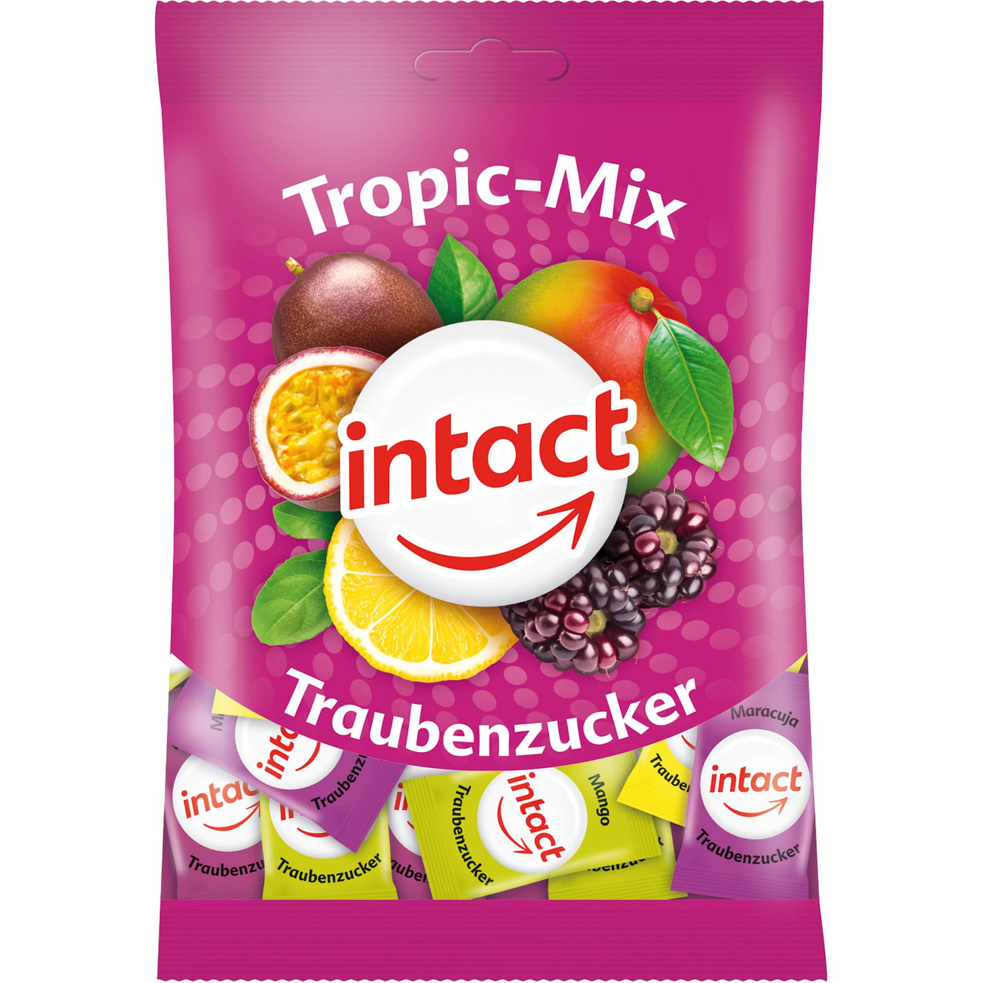 Intact Traubenzucker-Beutel. Tropic-Mix.