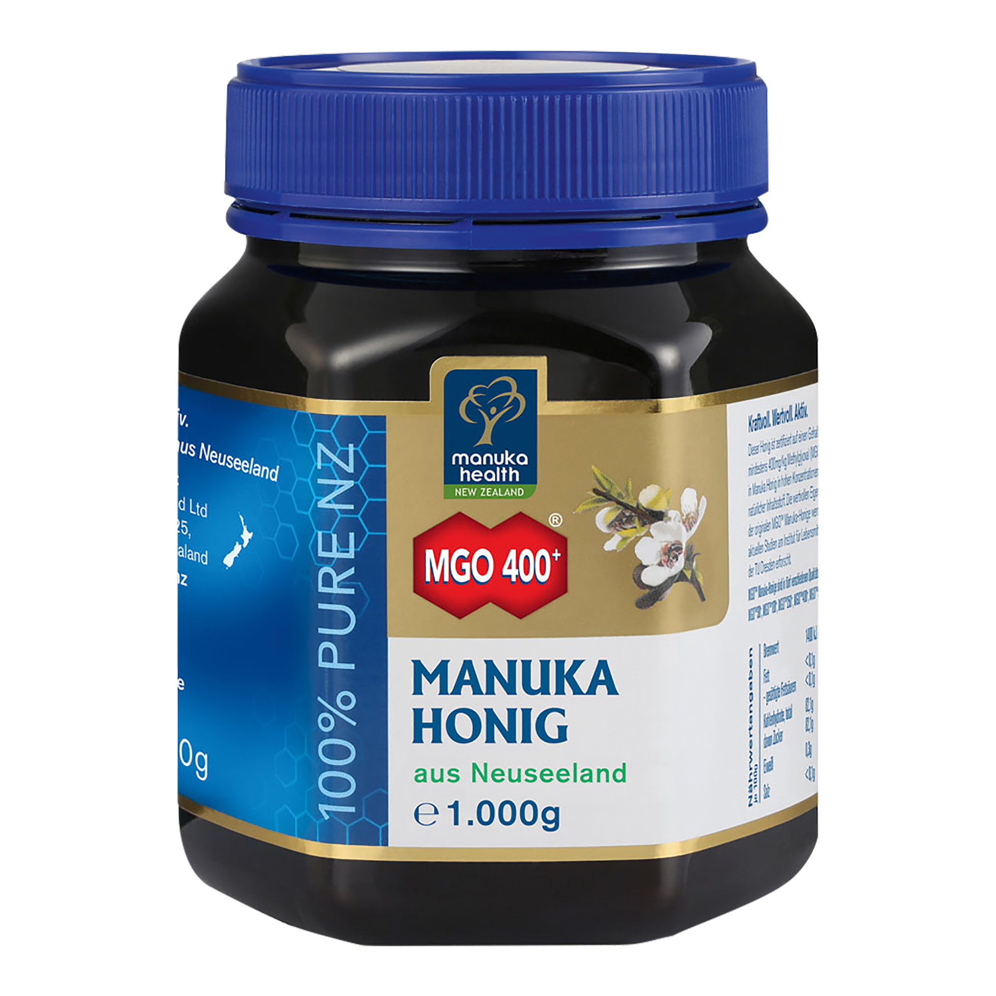 Manuka Honig zur Stärkung des allgemeinen Wohlbefindens. Mit Gehalt von mindestens 400 mg MGO.
