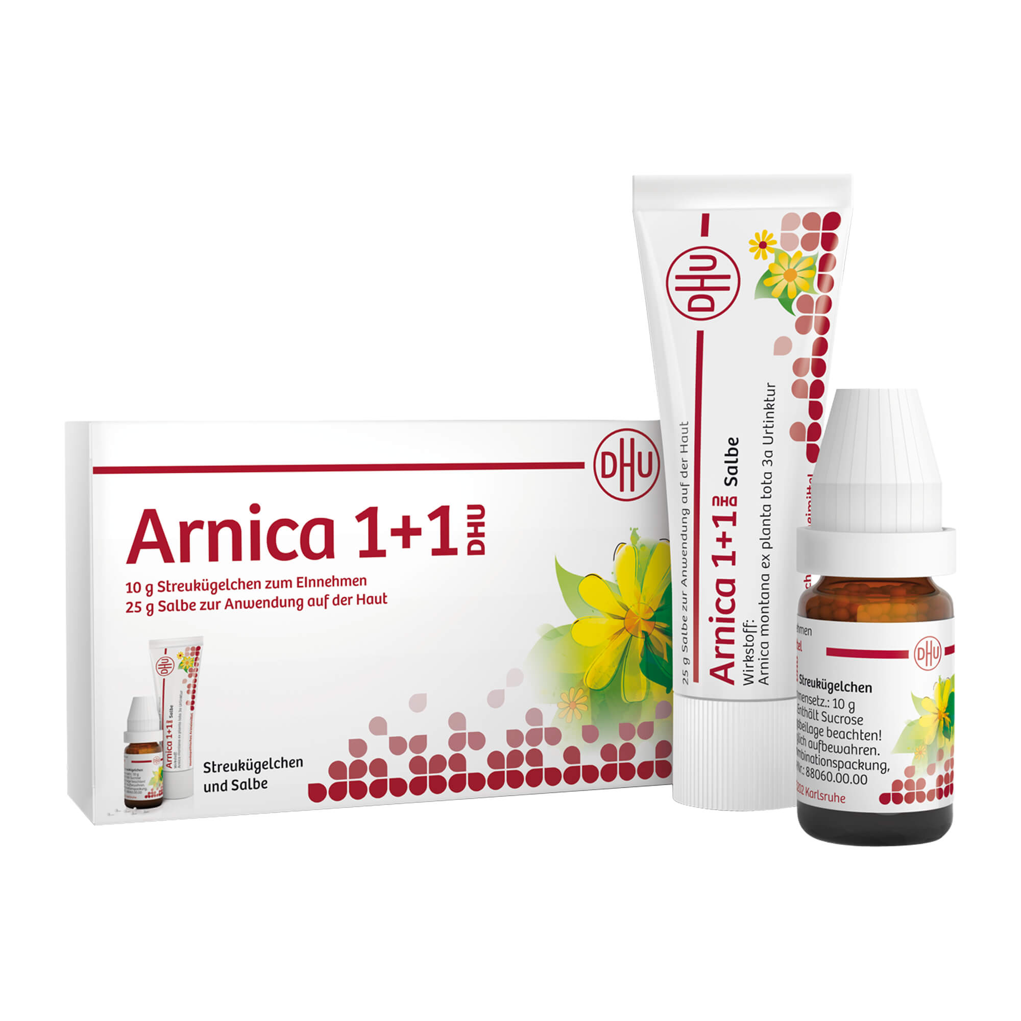 Homöopathisches Arzneimittel. Mit 10 g Arnica D6 Globuli und 25 g Arnica Salbe.