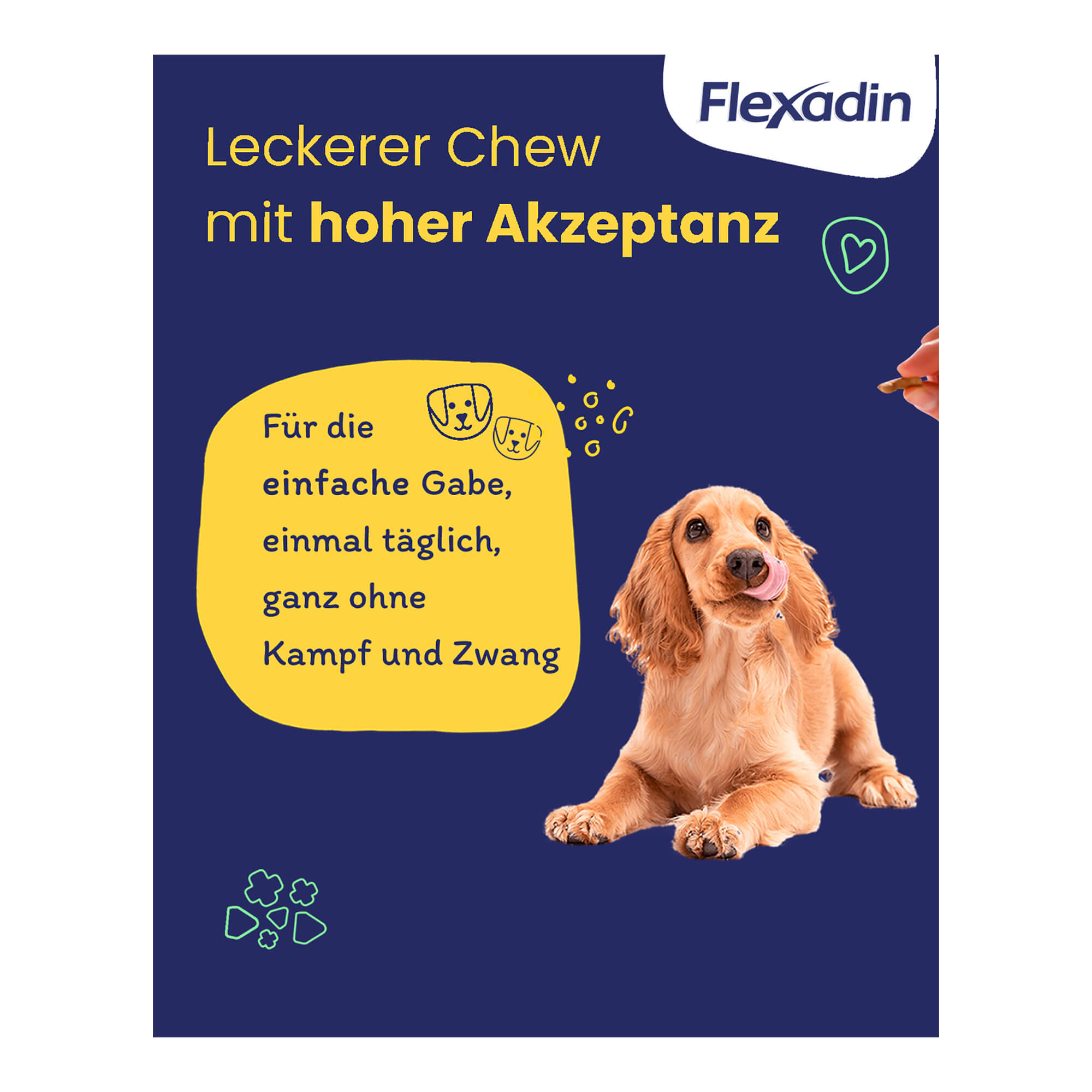 Grafik Flexadin Kausnack für erwachsene Hunde Akzeptanz