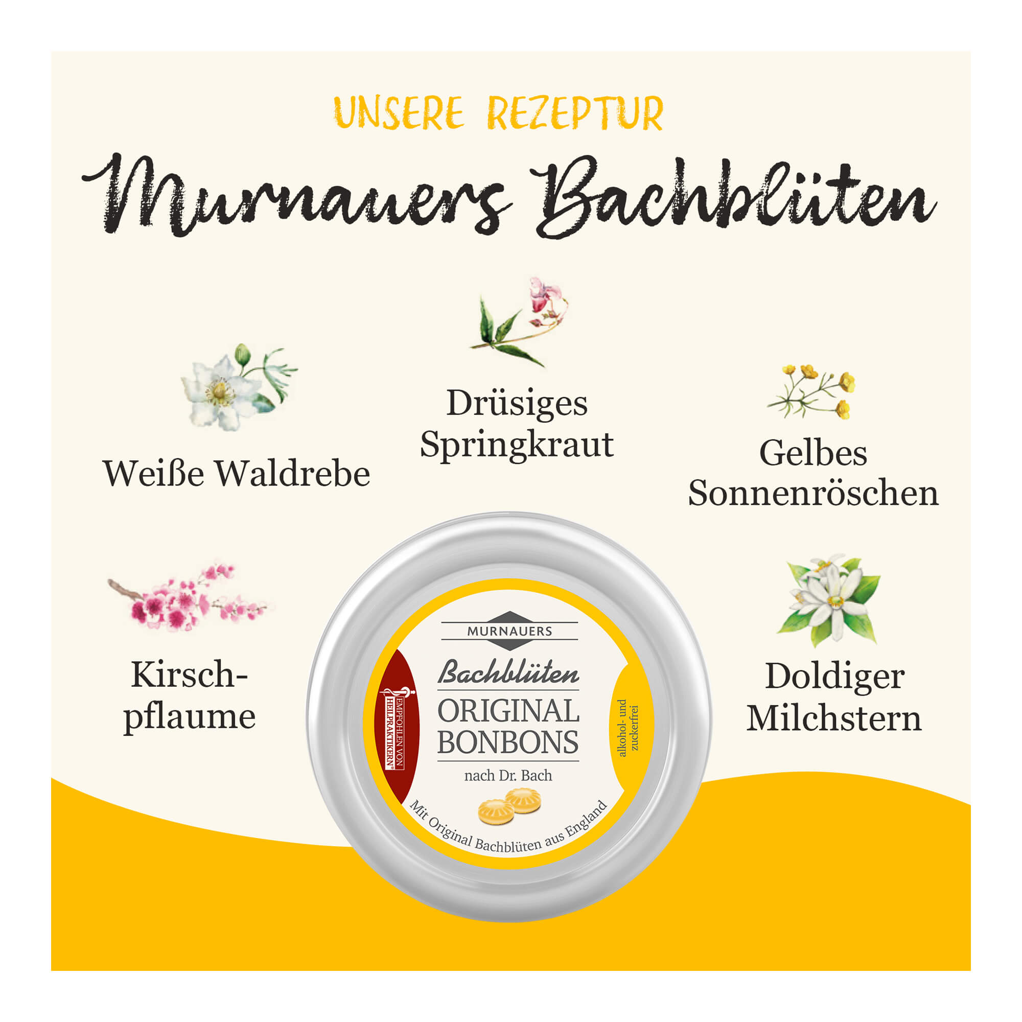 Grafik Murnauer Bachblüten Original Bonbons nach Dr. Bach Rezeptur