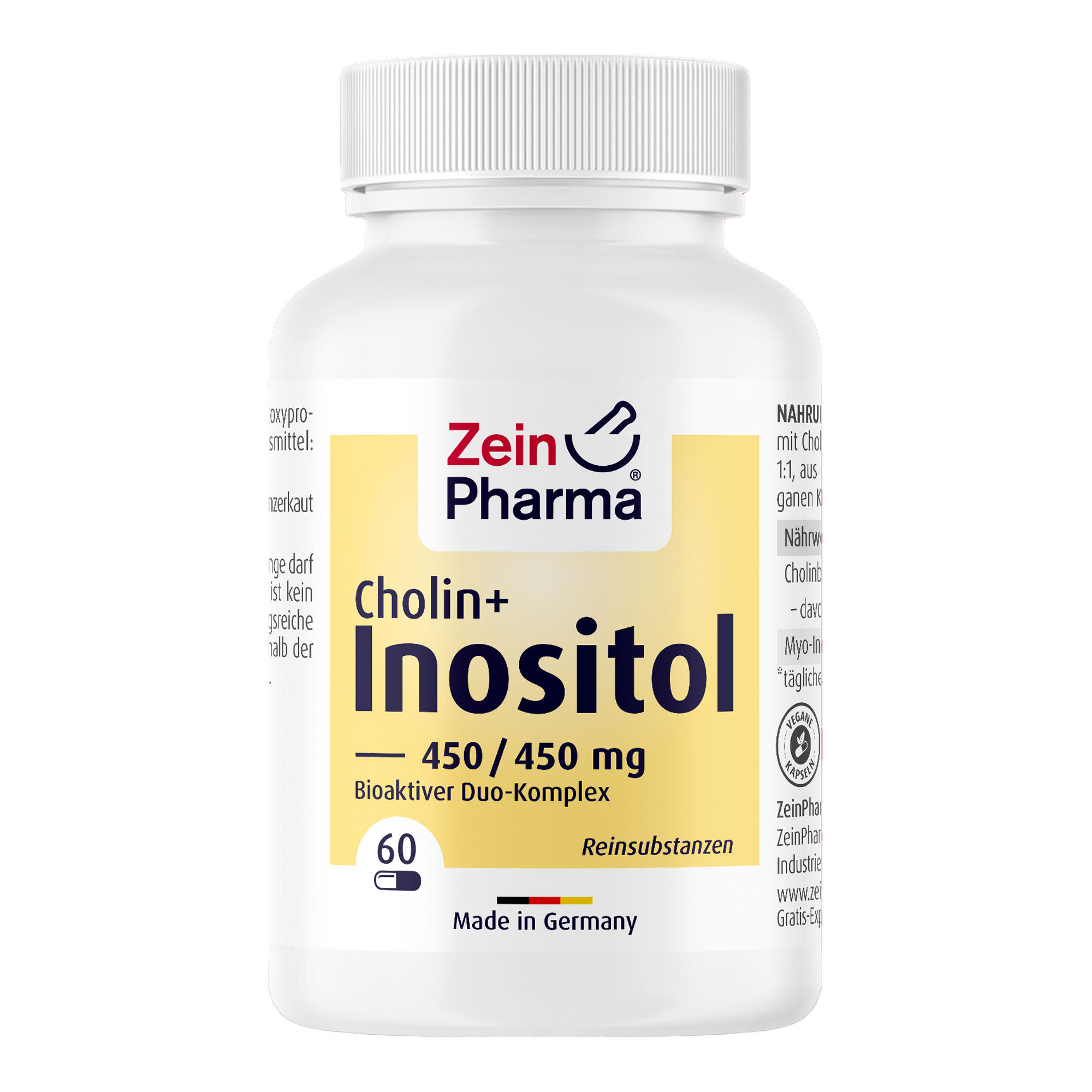Nahrungsergänzungsmittel mit Cholin und Myo-Inositol.