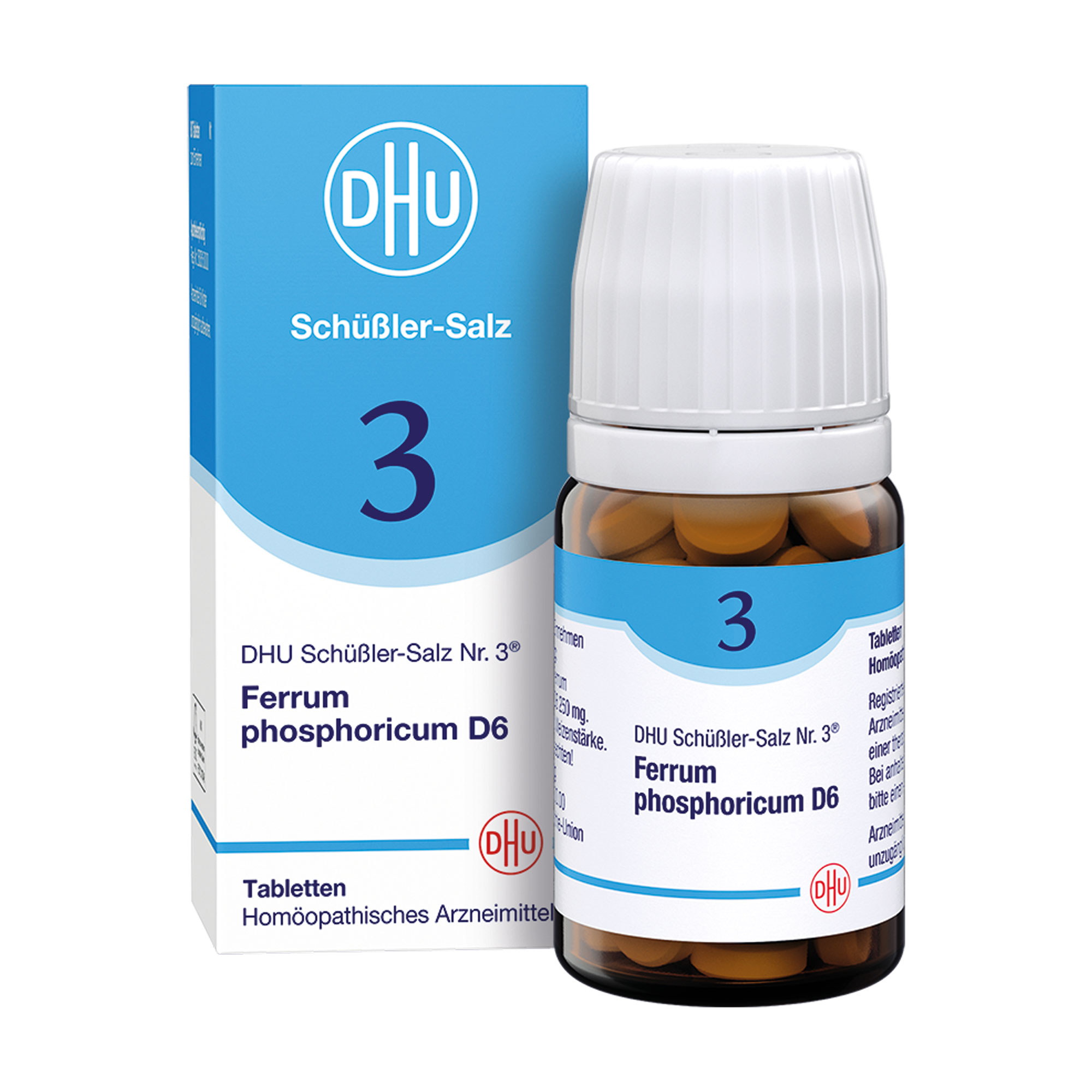 Homöopathisches Arzneimittel mit Ferrum phosphoricum Trit. D6.
