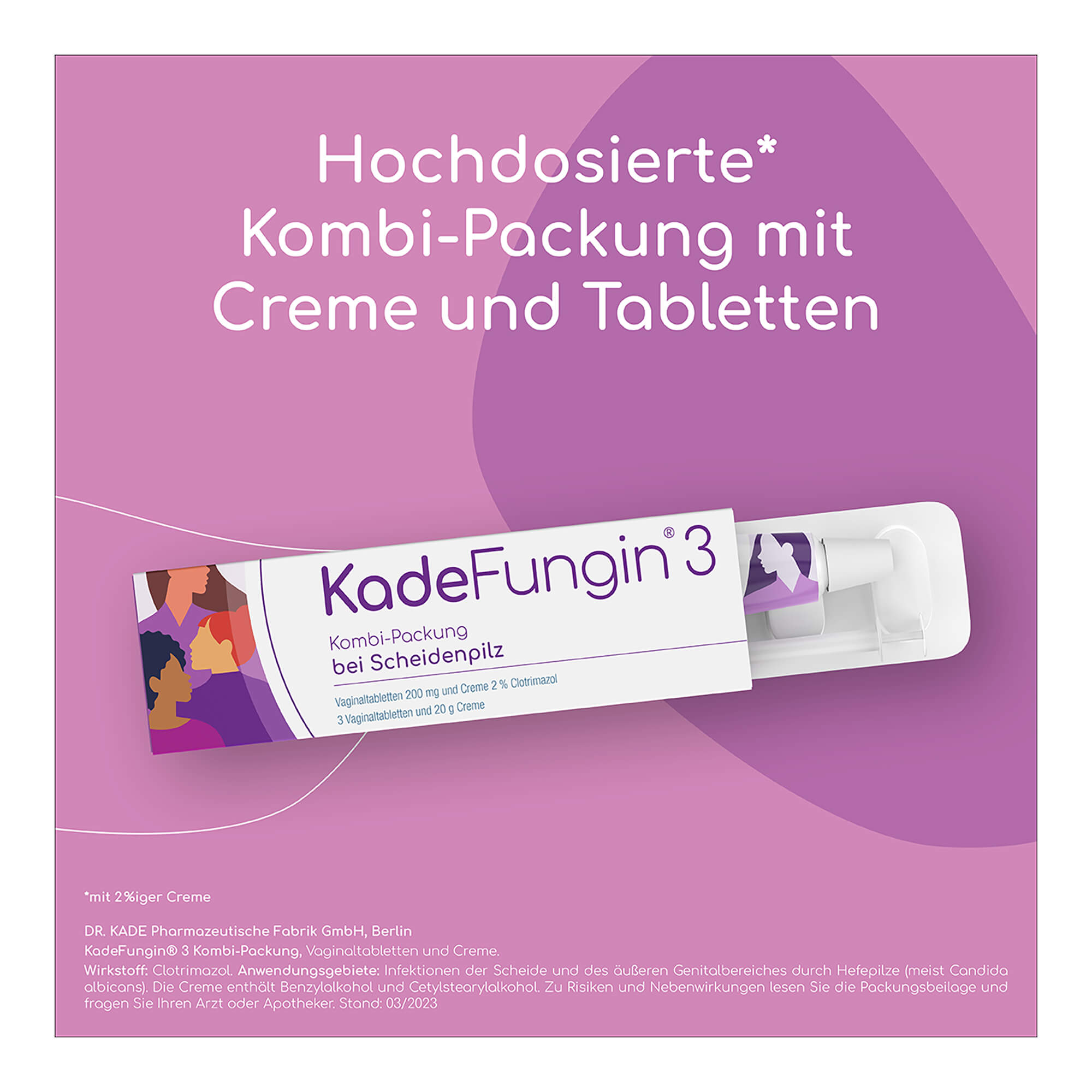 Grafik KadeFungin 3 Kombi-Packung mit Creme und Tabletten