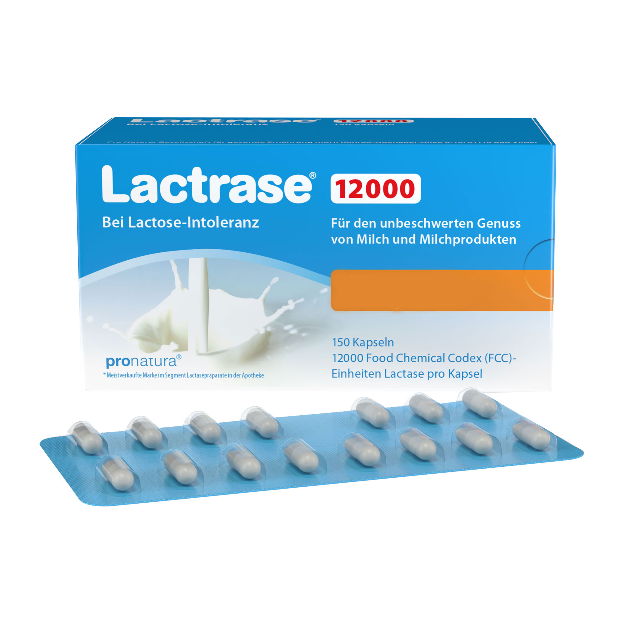 Nahrungsergänzungsmittel mit Lactase.
