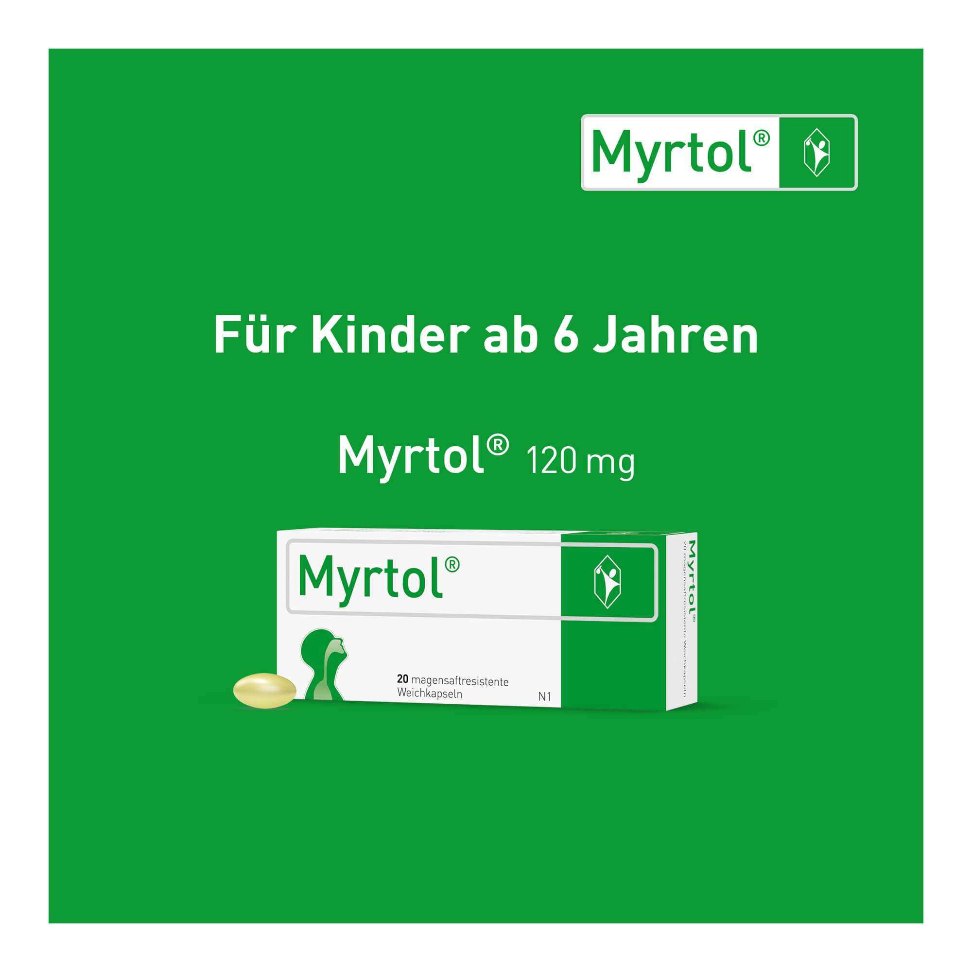 Grafik Myrtol magensaftresistente Weichkapseln Für Kinder ab 6 Jahren