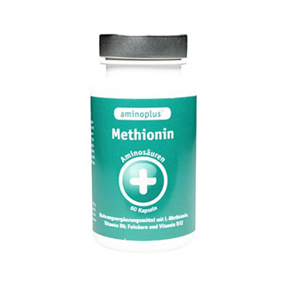 Nahrungsergänzungsmittel mit L-Methionin, Vitamin B6, Folsäure und Vitamin B12.