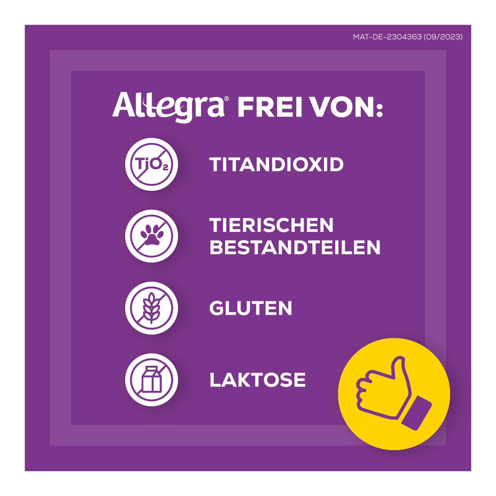 Grafik Allegra Allergietabletten 20 mg Merkmale