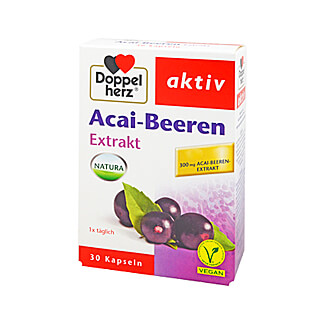 Nahrungsergänzungsmittel mit Acai-Beeren-Extrakt.