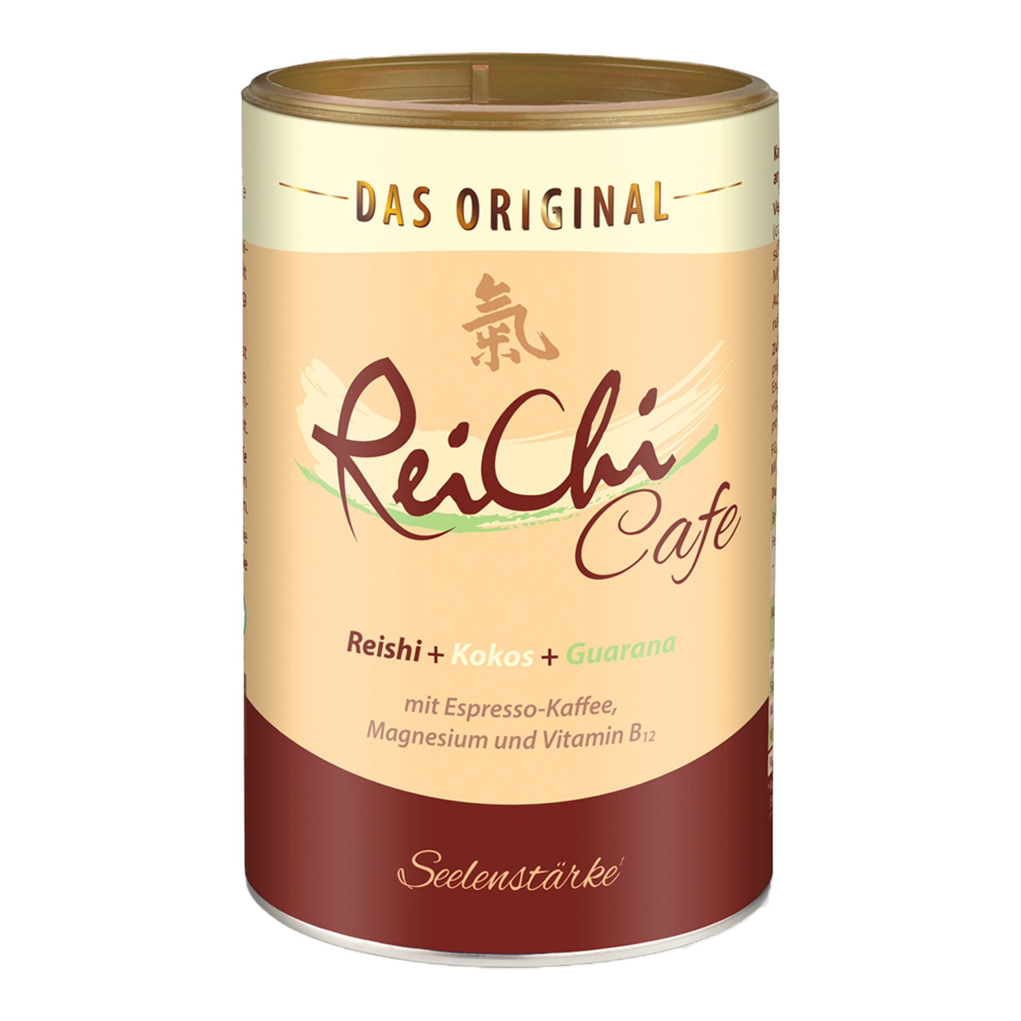 Exotisch-cremiger Genuss aus Reishi-Pilz, Guarana, Kokos und Espresso-Kaffee - mit Vitamin B12 und Magnesium.