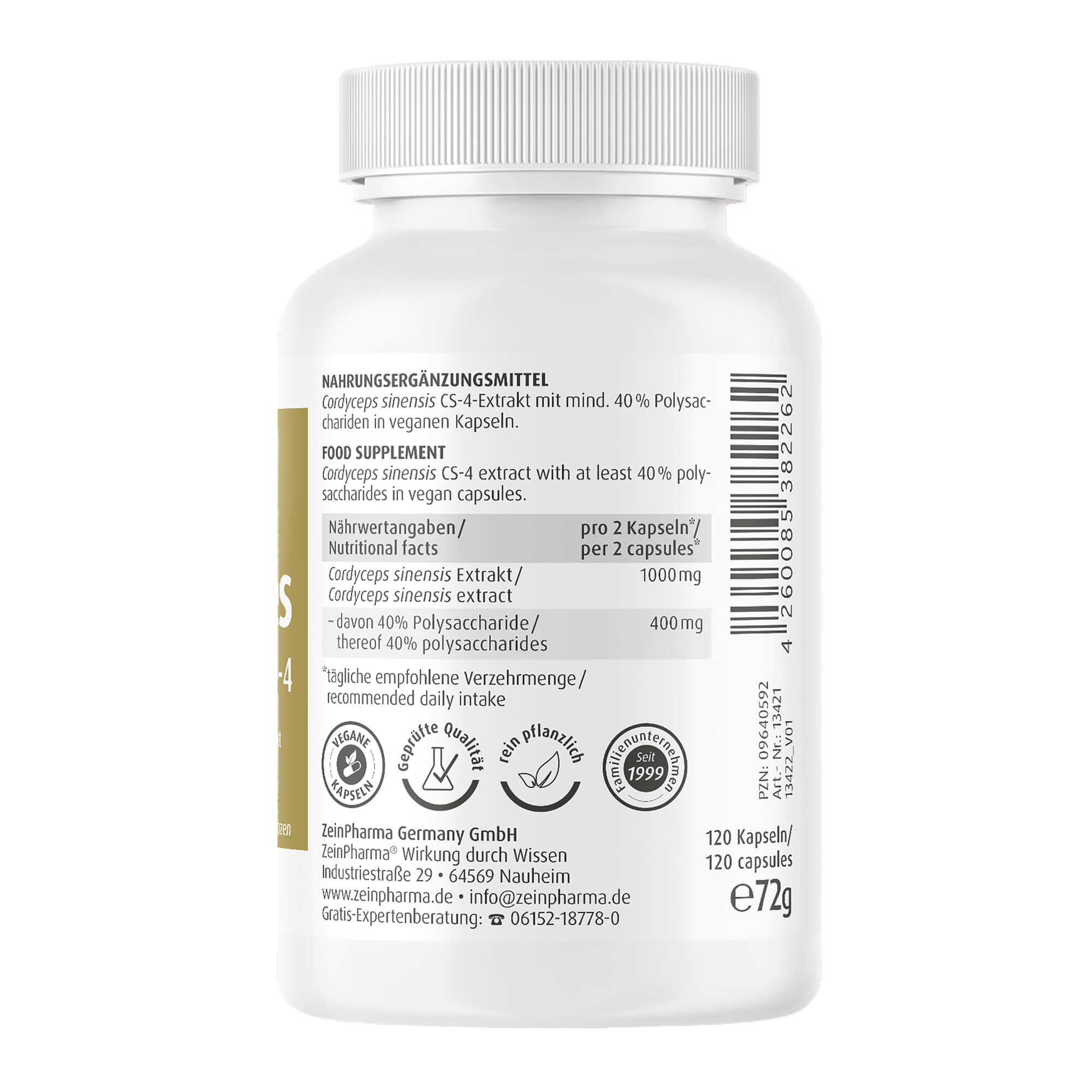 Cordyceps CS-4 500 mg Kapseln