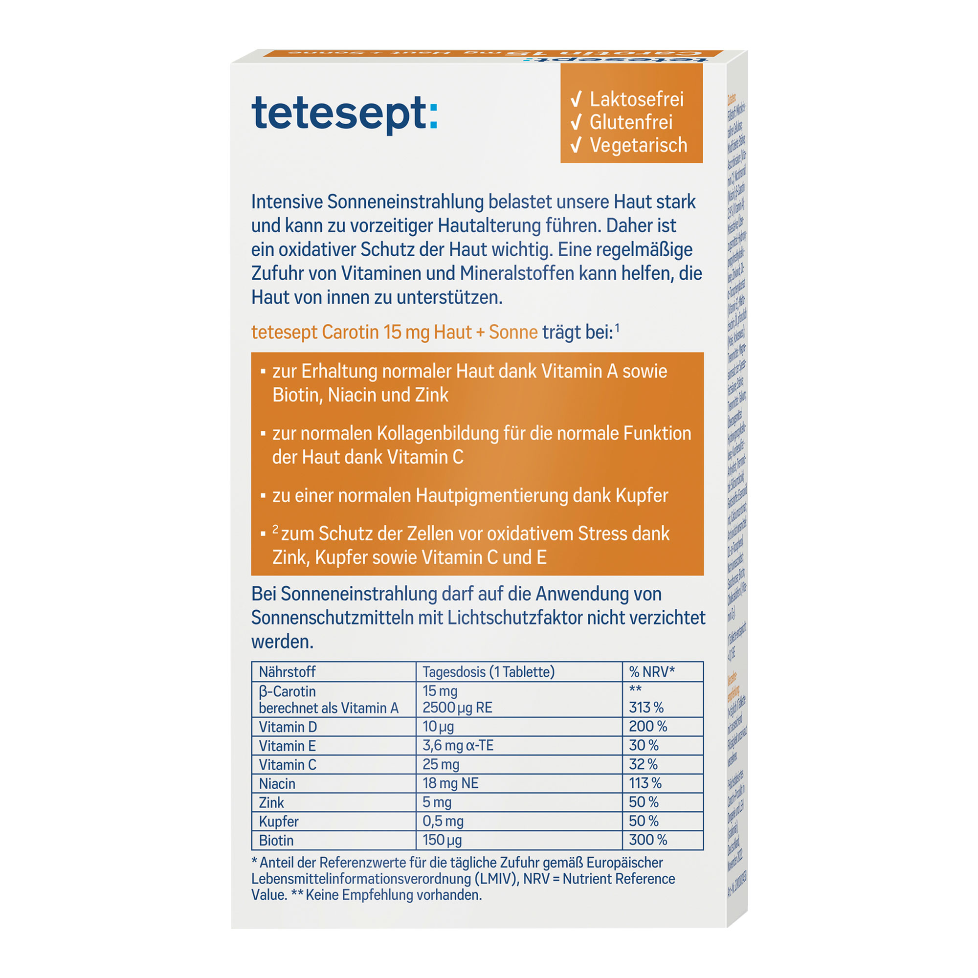 Tetesept Carotin 15 mg Filmtabletten
