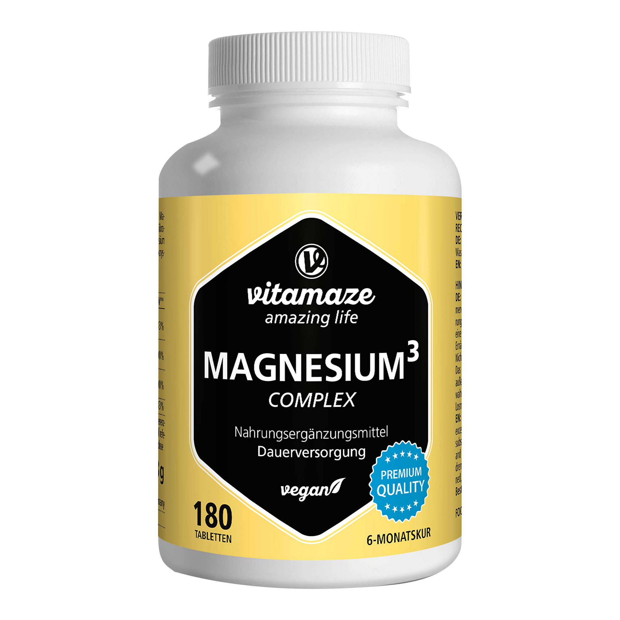 Nahrungsergänzungsmittel mit Magnesium. Für den Energiehaushalt, die Knochen und das Nervensystem.