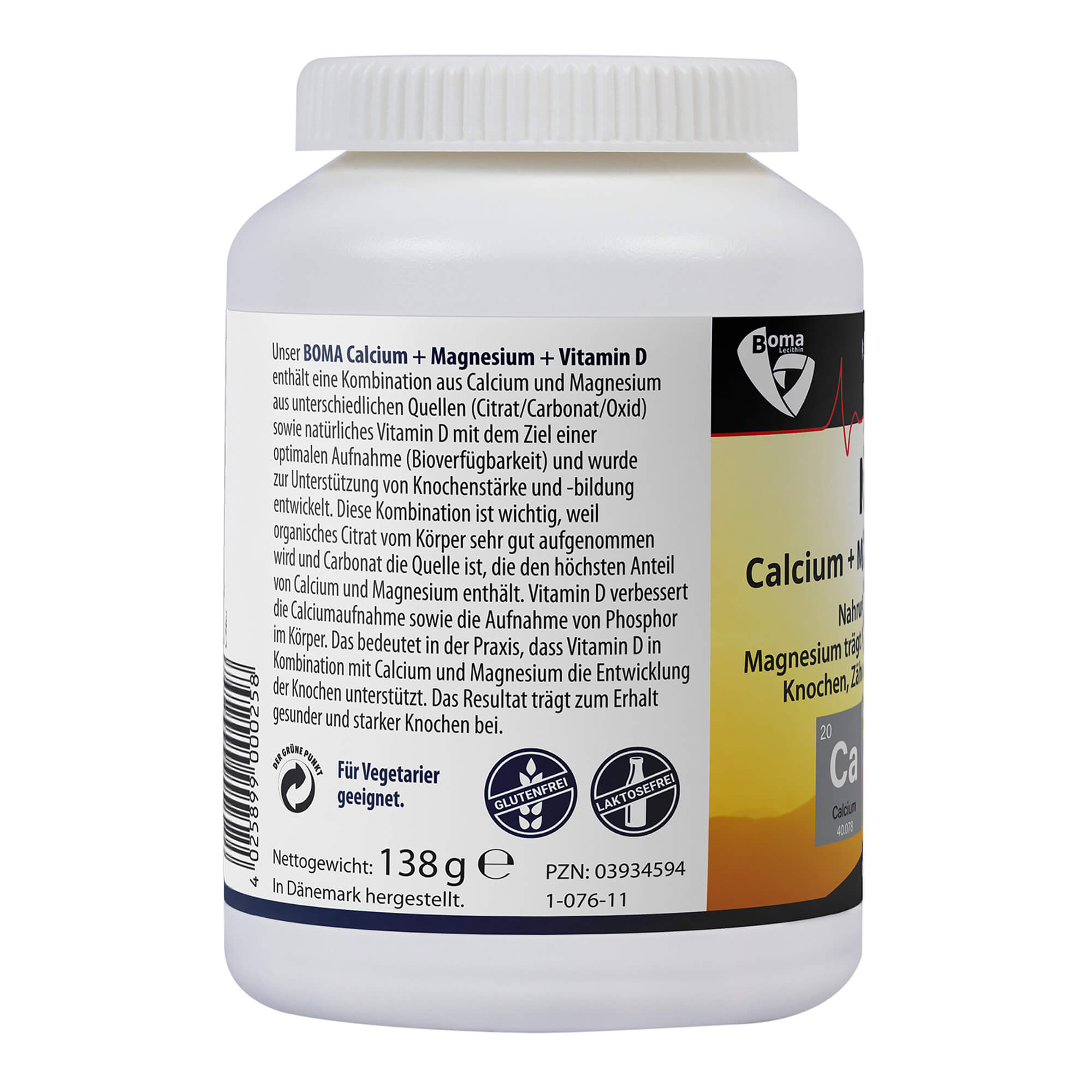 Boma Calcium+Magnesium+Vitamin D Tabletten Packungsseite