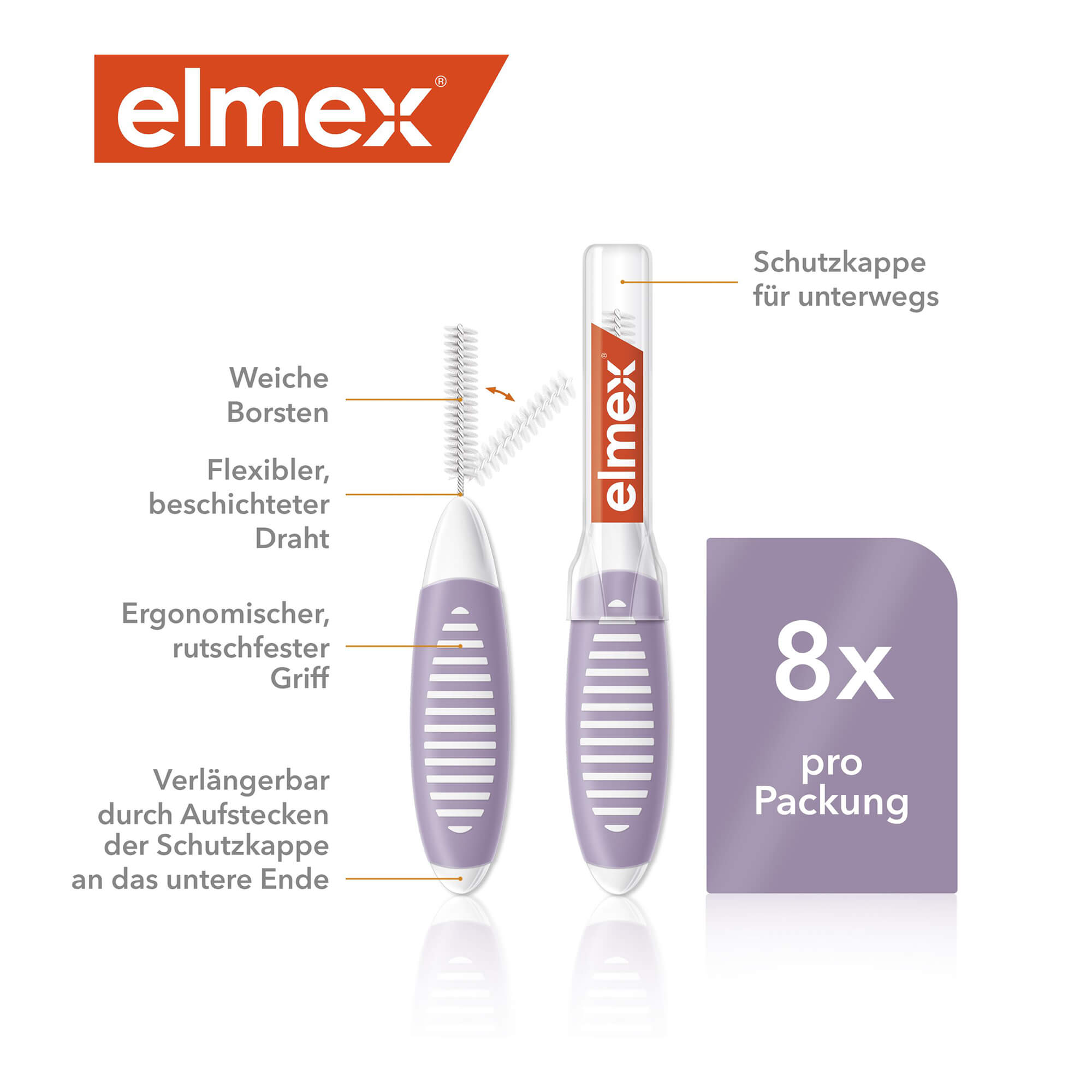 Elmex Interdentalbürsten ISO Gr. 6 lila 1,1 mm
