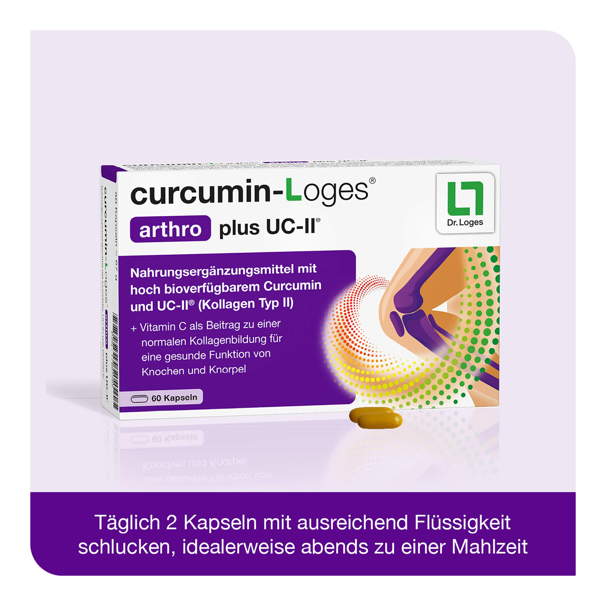 Grafik Curcumin-Loges arthro plus UC-II Kapseln Anwendung