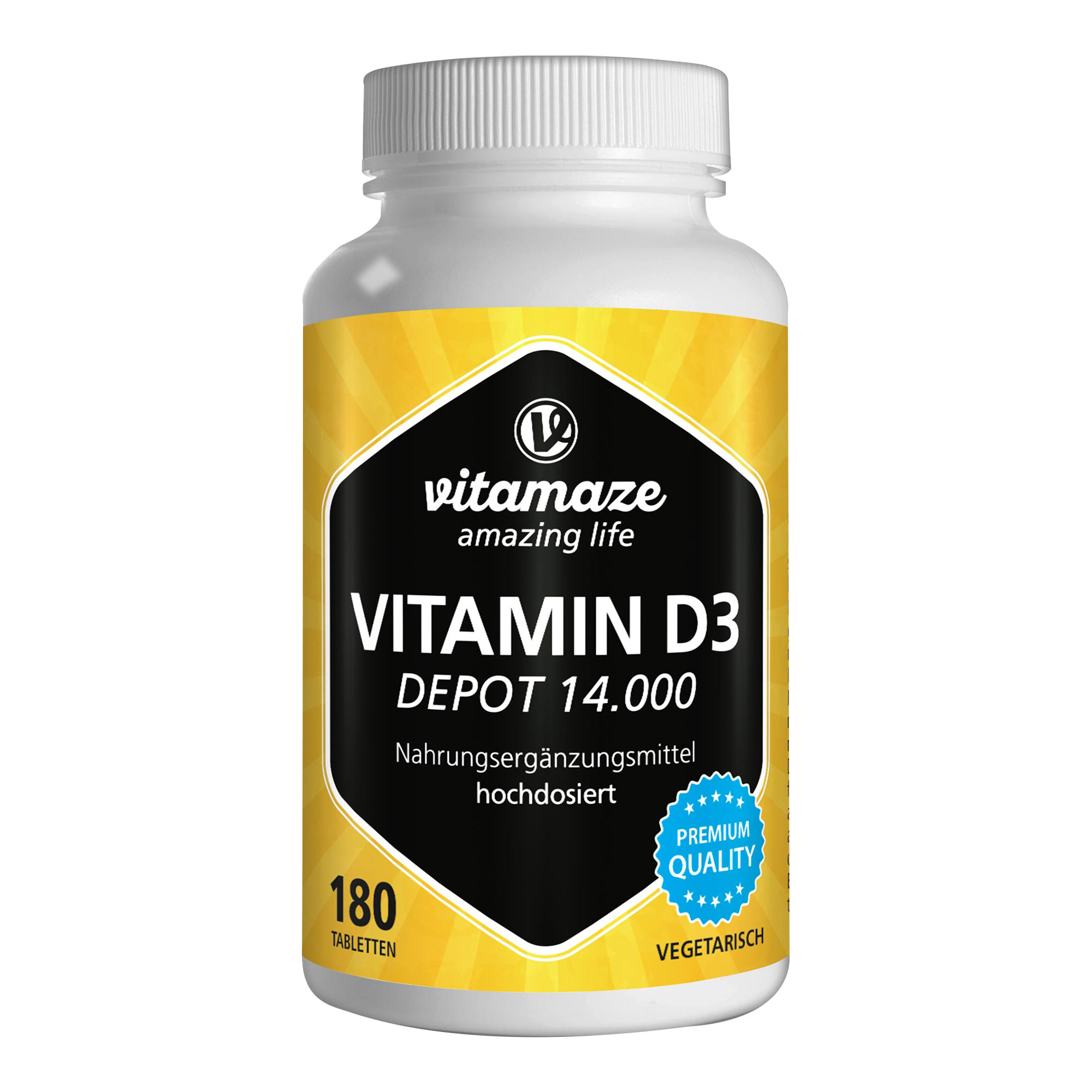 Nahrungsergänzungsmittel mit Vitamin D3. Für Knochen, Zähne, Muskel- und Immunfunktion.