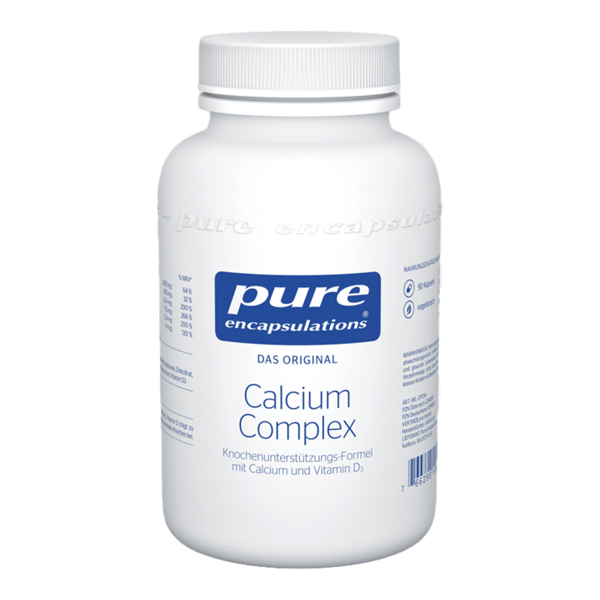 Nahrungsergänzungsmittel mit Calcium und Vitamin D3. Zur Unterstützung der normalen Knochenbildung.