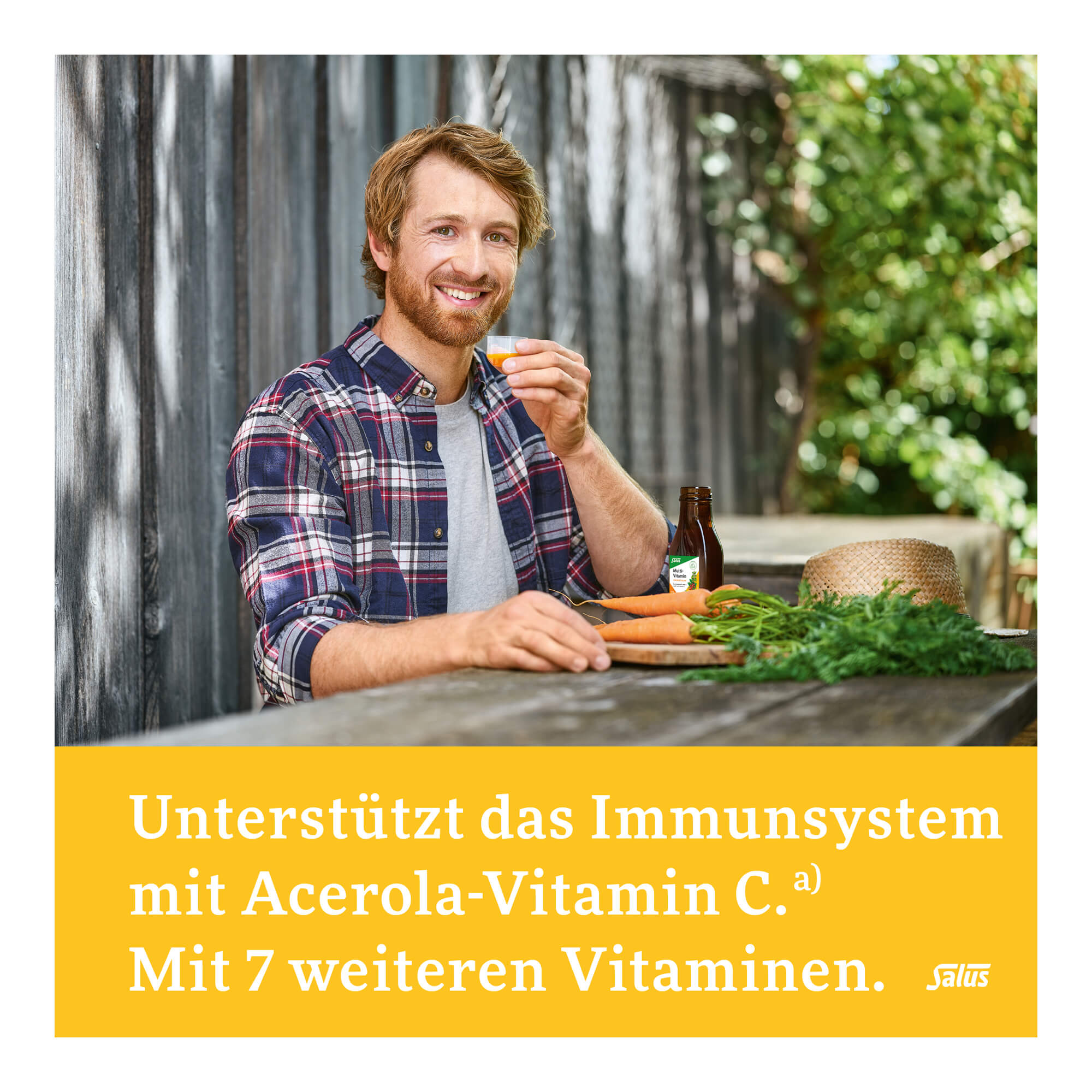 Grafik Multi-Vitamin Energetikum Unterstützt das Immunsystem mit Acerola-Vitamin C. Mit 7 weiteren Vitaminen.