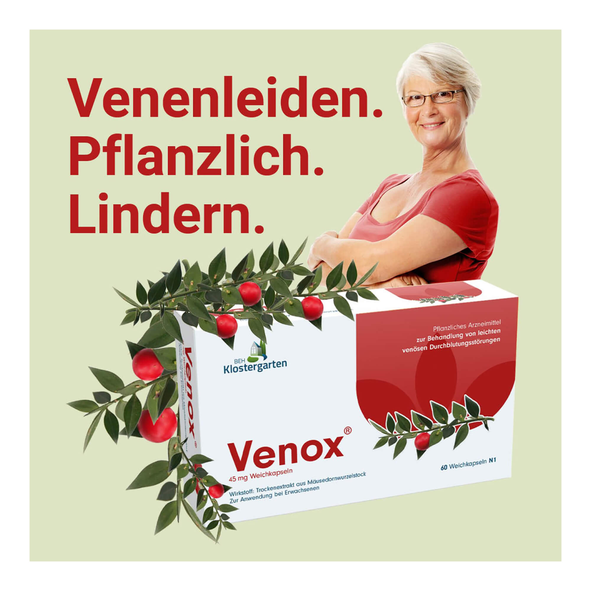 Grafik Venox 45 mg Weichkapseln Venenleiden pflanzlich lindern