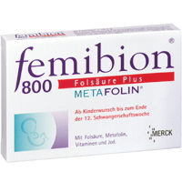 Femibion 800 Folsäure Plus Metafolin Tabletten.