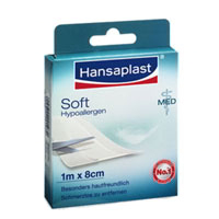 Hansaplast med Soft für besonders empfindliche Haut. 1mx8cm