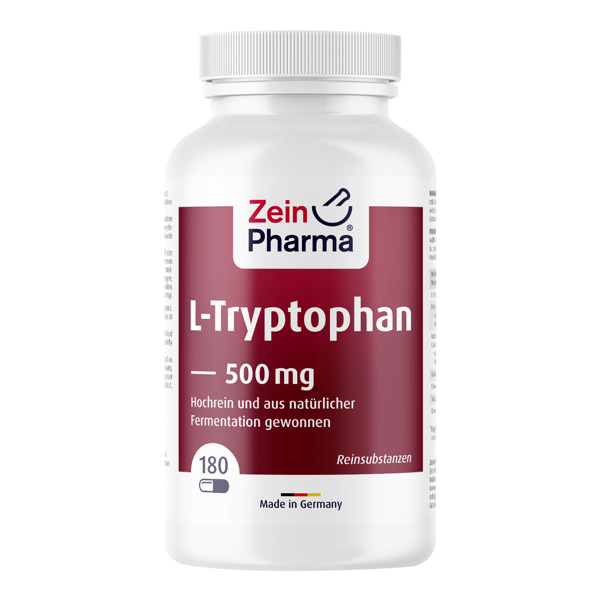 Nahrungsergänzungsmittel mit der essenziellen Aminosäure L-Tryptophan.