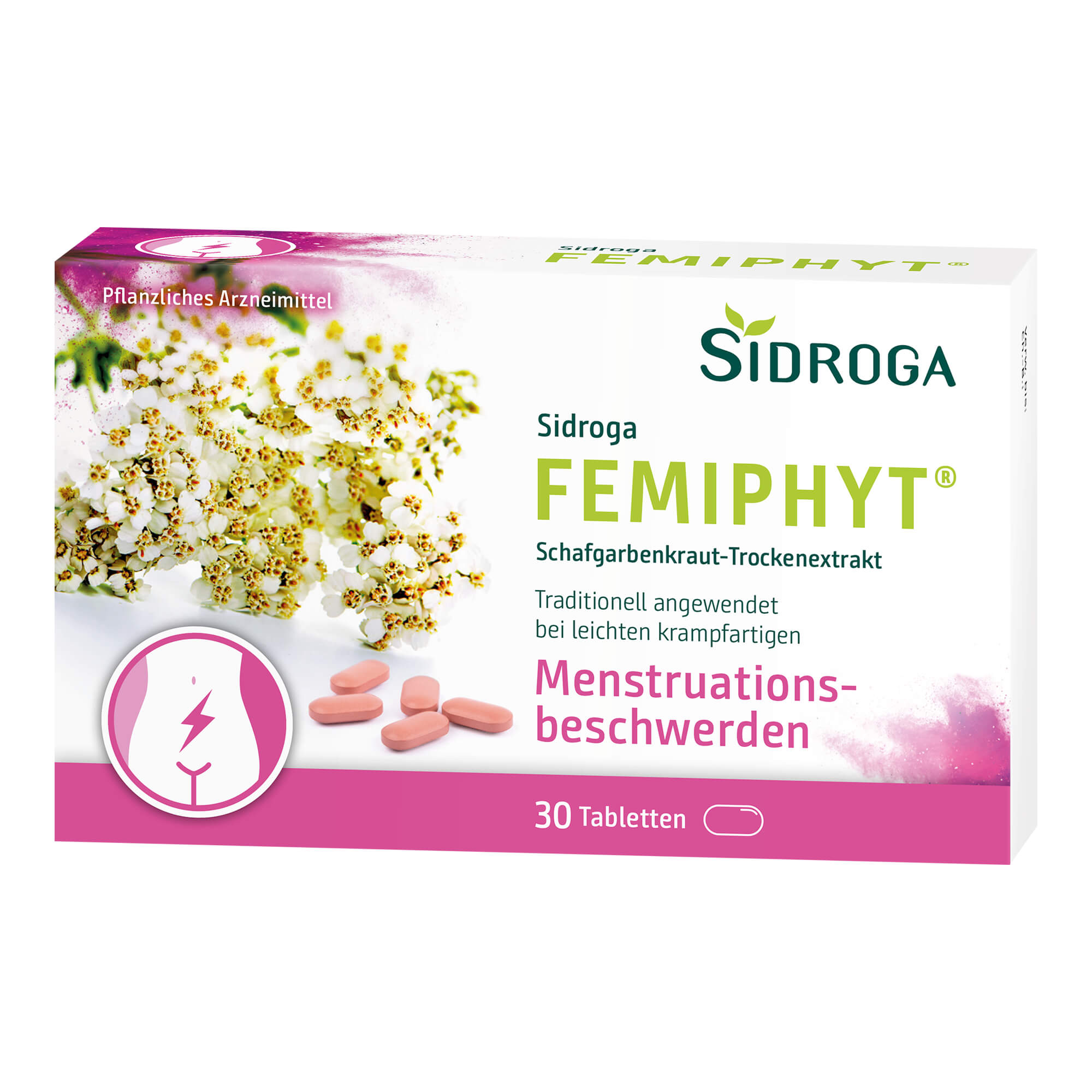 Pflanzliches Arzneimittel bei leichten krampfartigen Menstruationsbeschwerden.