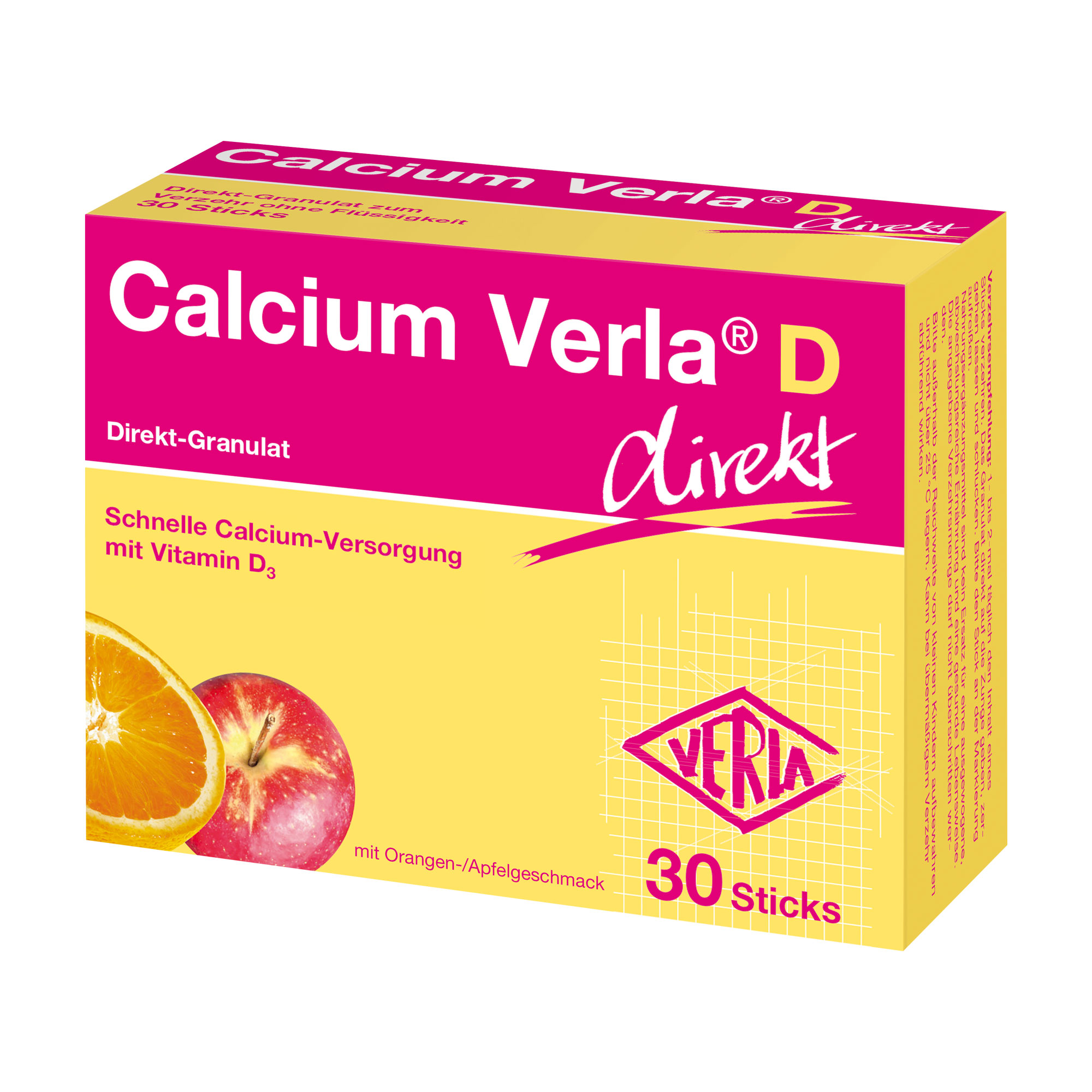Schnelle Calcium-Versorgung mit Vitamin D3. Mit Orange-Apfel-Geschmack.